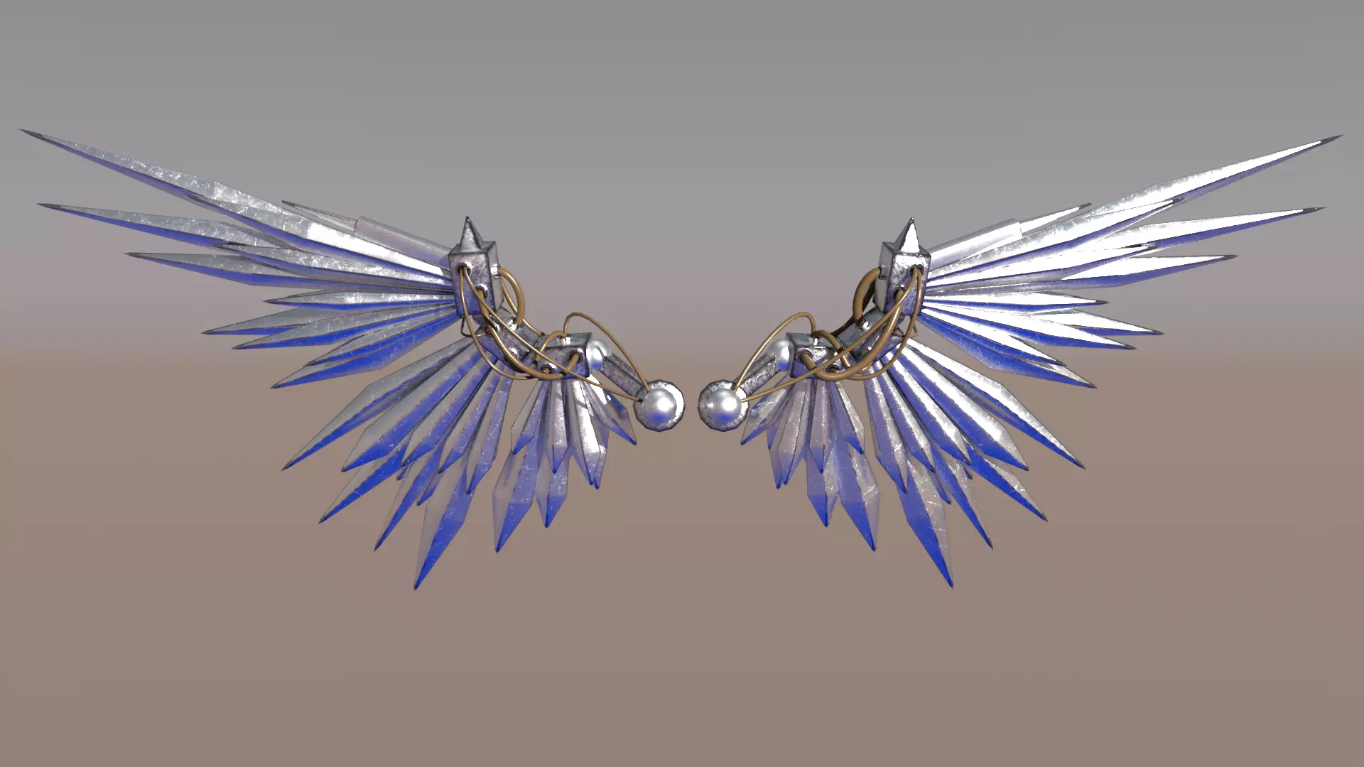 Cyberpunk Angel Flying Animation Low-poly 3D model_12