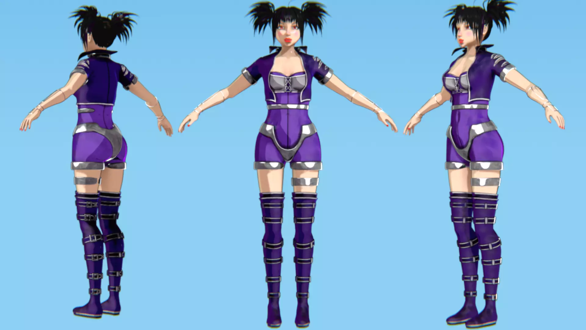 Cyberpunk Angel Flying Animation Low-poly 3D model_4