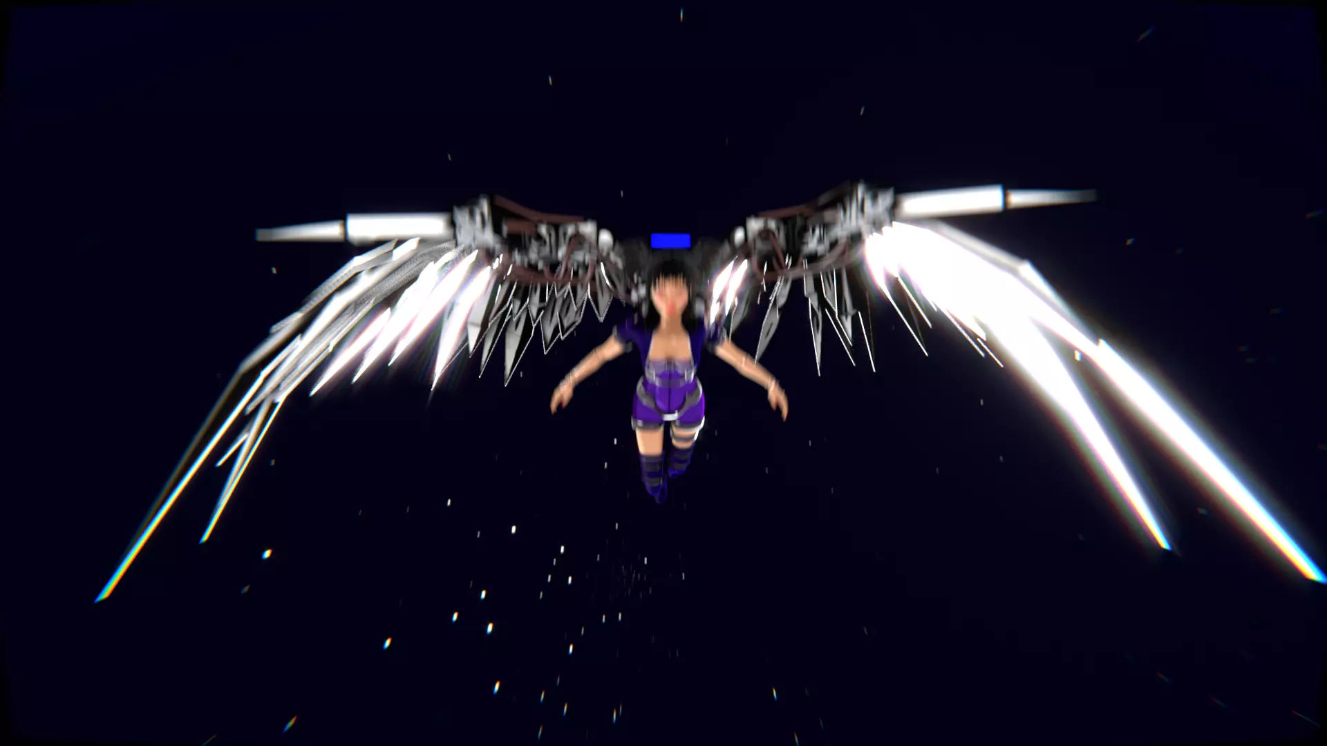Cyberpunk Angel Flying Animation Low-poly 3D model_41