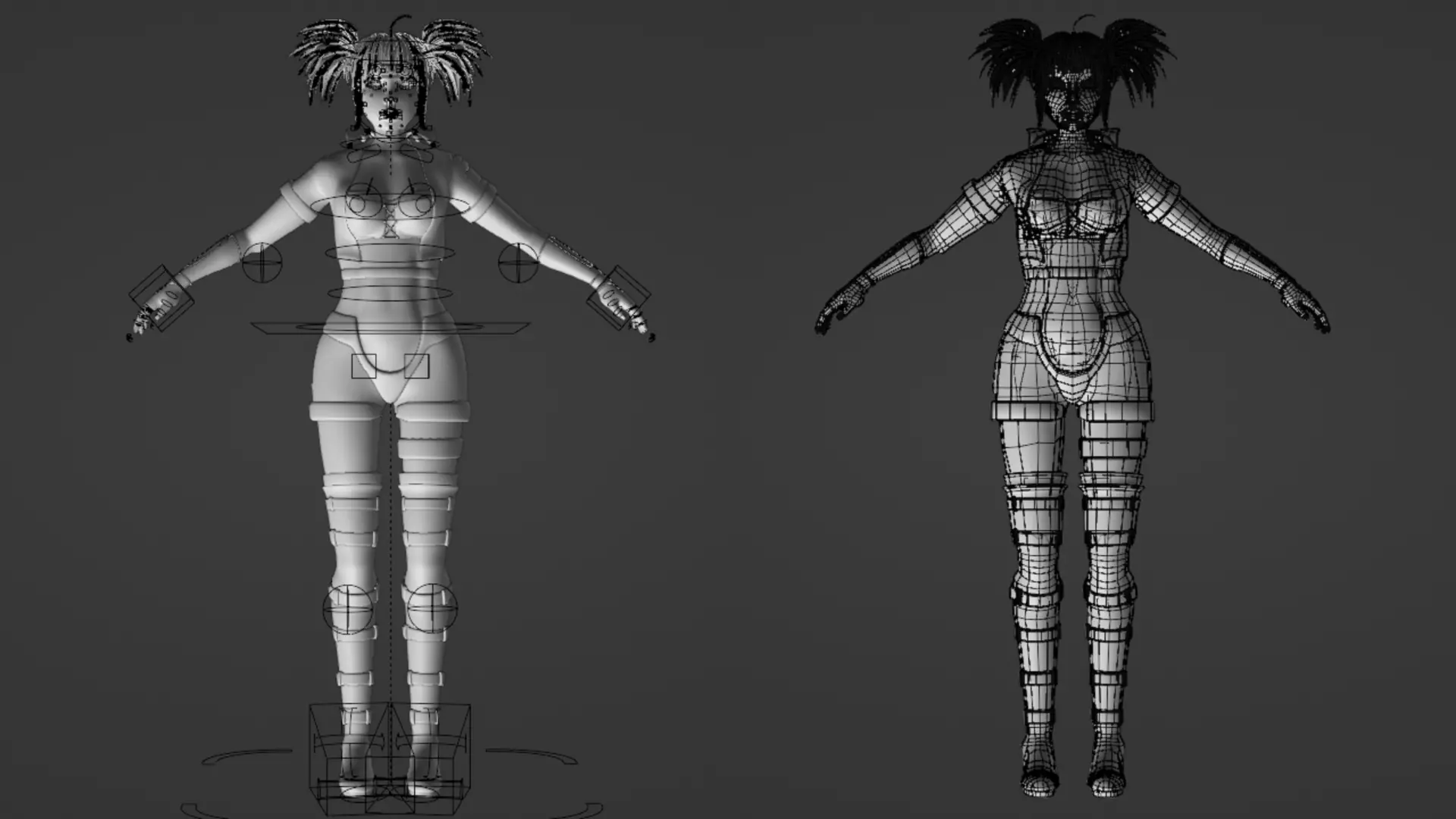 Cyberpunk Angel Flying Animation Low-poly 3D model_6