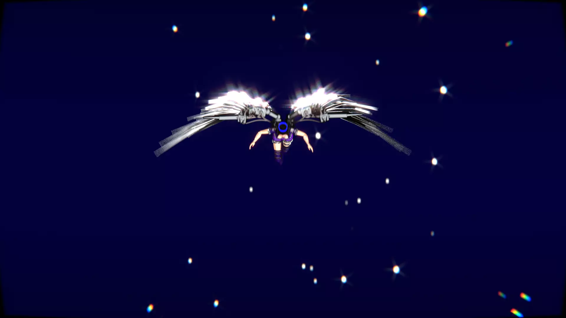 Cyberpunk Angel Flying Animation Low-poly 3D model_17