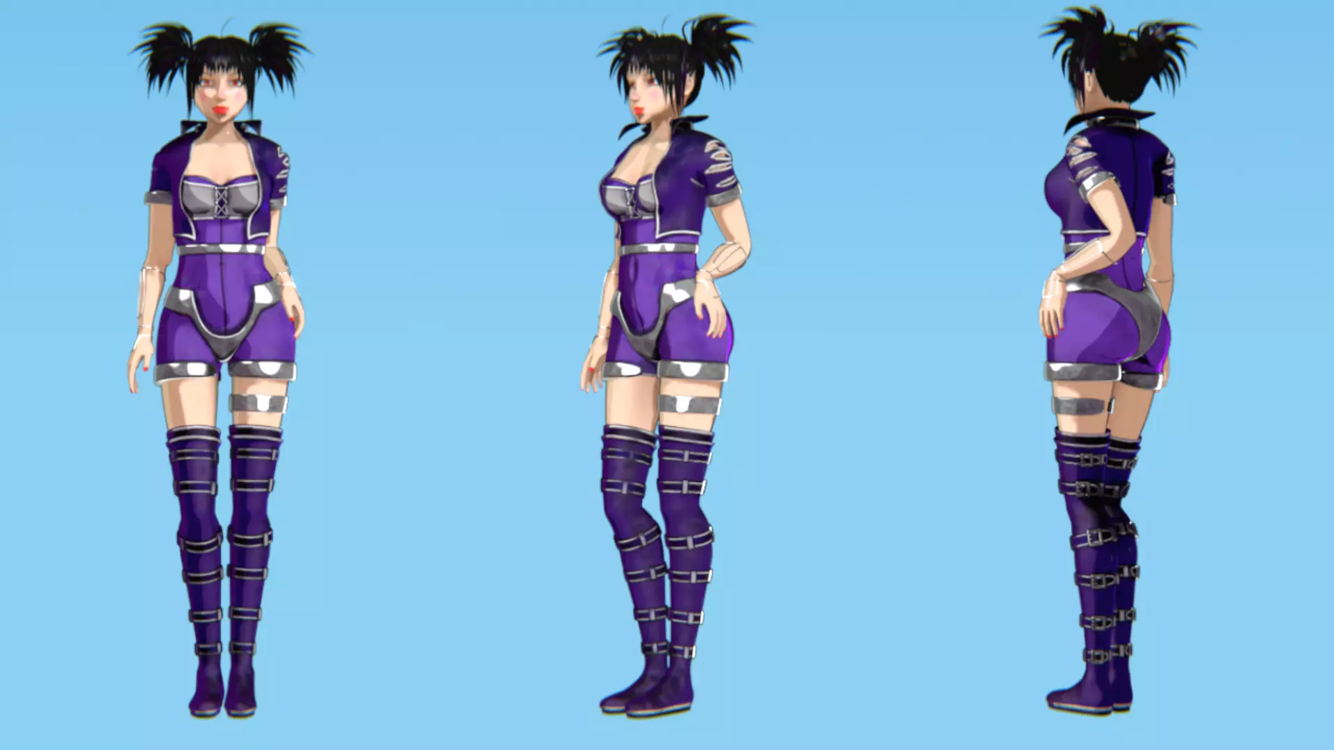 Cyberpunk Angel Flying Animation Low-poly 3D model_3