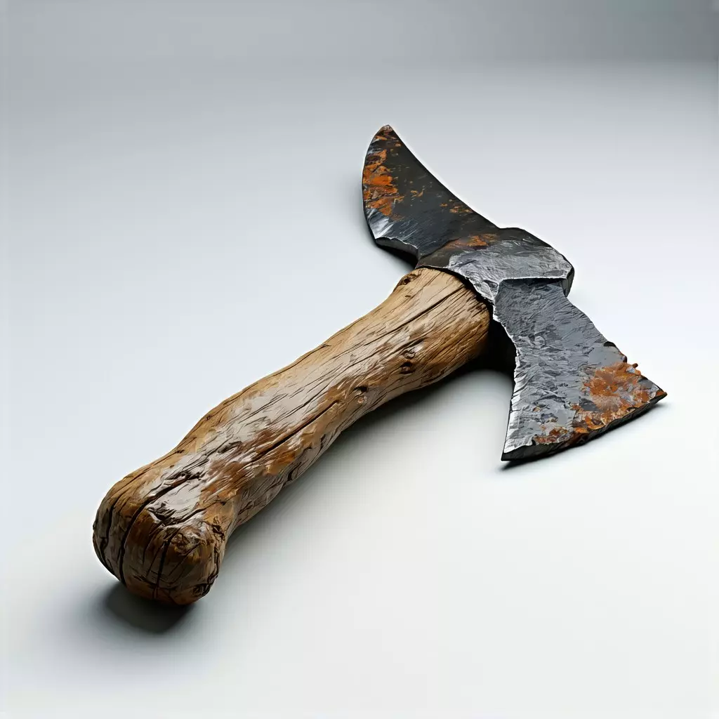 Realistic Rusted Hand Axe 3D Model Low-poly 3D model_0