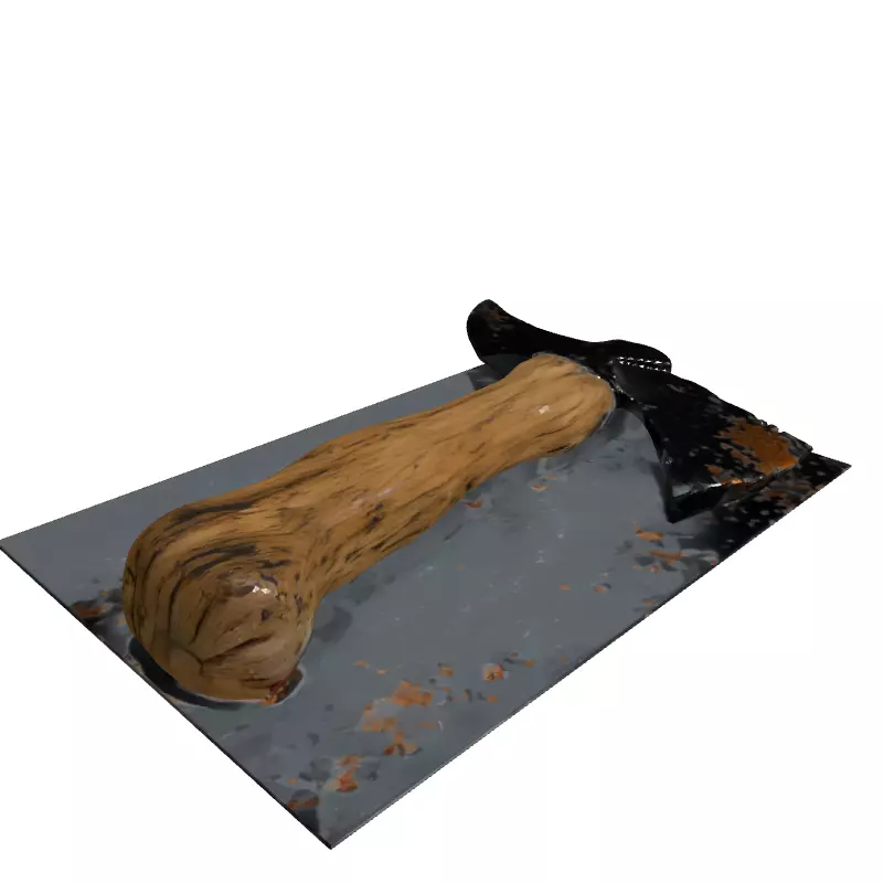 Realistic Rusted Hand Axe 3D Model Low-poly 3D model_3