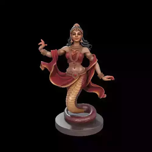 2031  Indian Serpent Woman Dancer on Pedestal