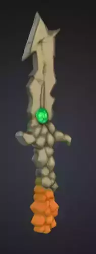 Elemental Stone Dagger Low-poly 3D model