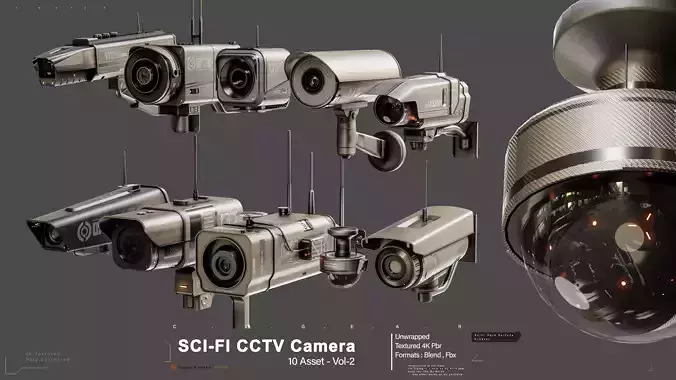Sci-Fi CCTV Camera Pack Vol 2 3D model