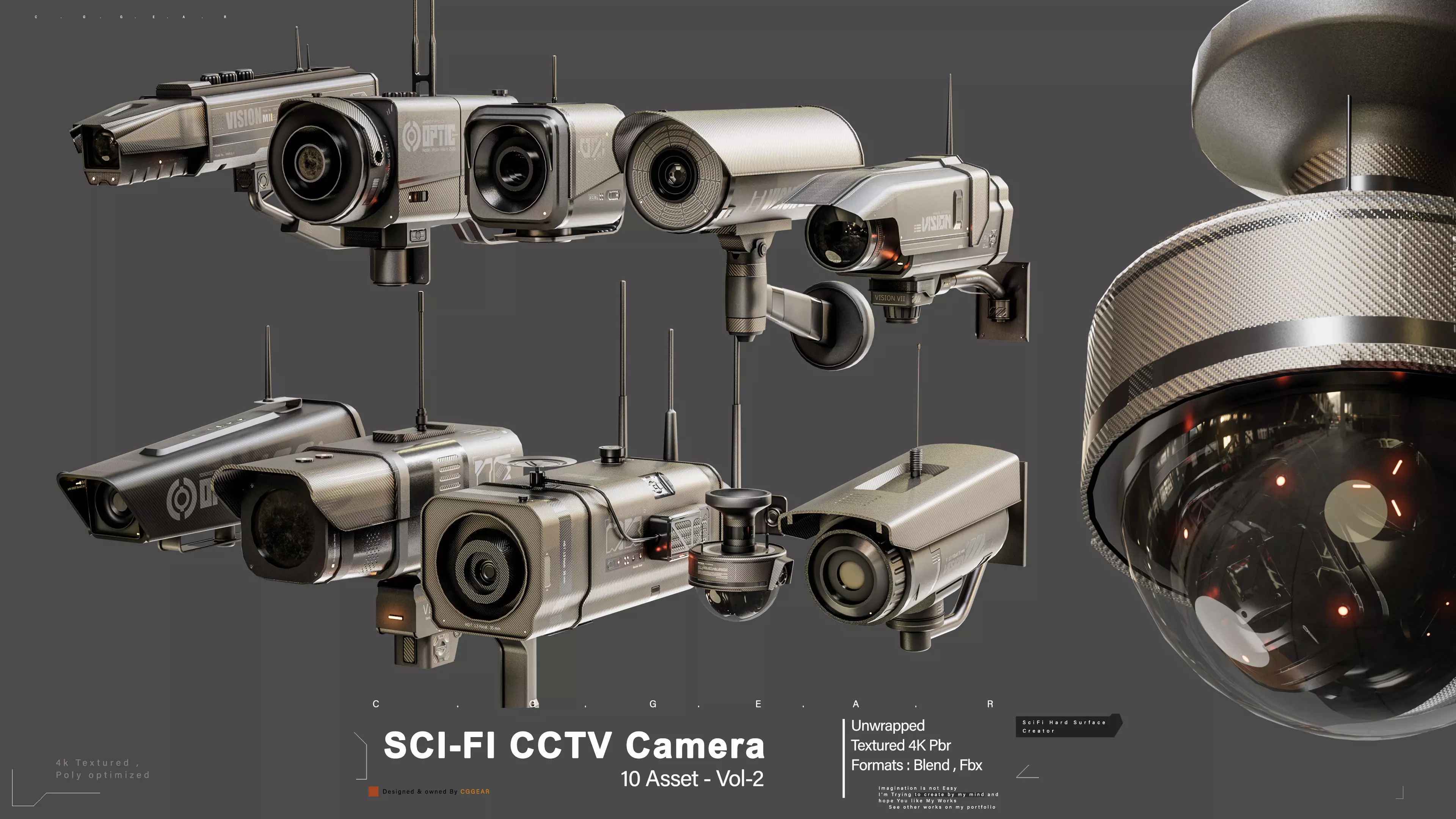 Sci-Fi CCTV Camera Pack Vol 2 3D model_0