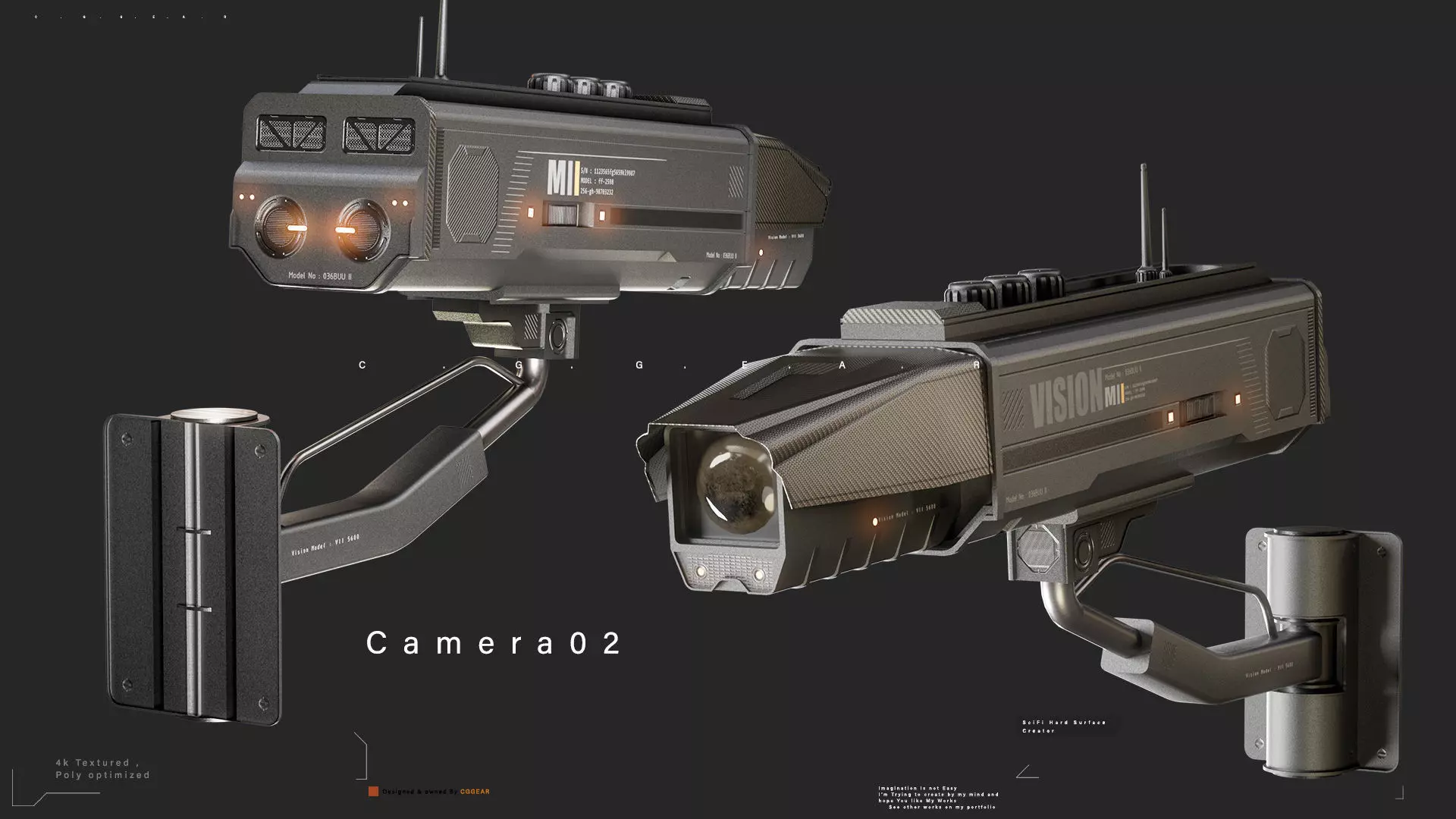 Sci-Fi CCTV Camera Pack Vol 2 3D model_2