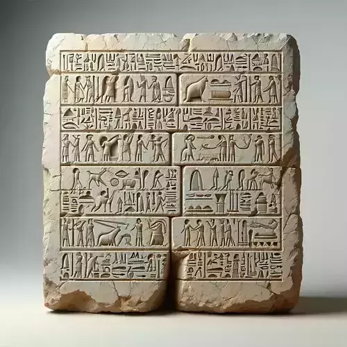 Ancient Egyptian Stone Tablet Hieroglyphs