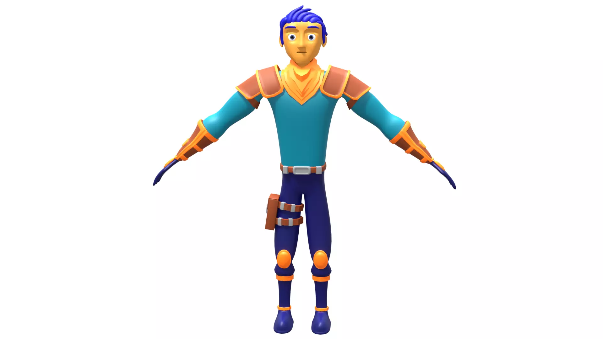 game ready low poly character Low-poly 3D model_0