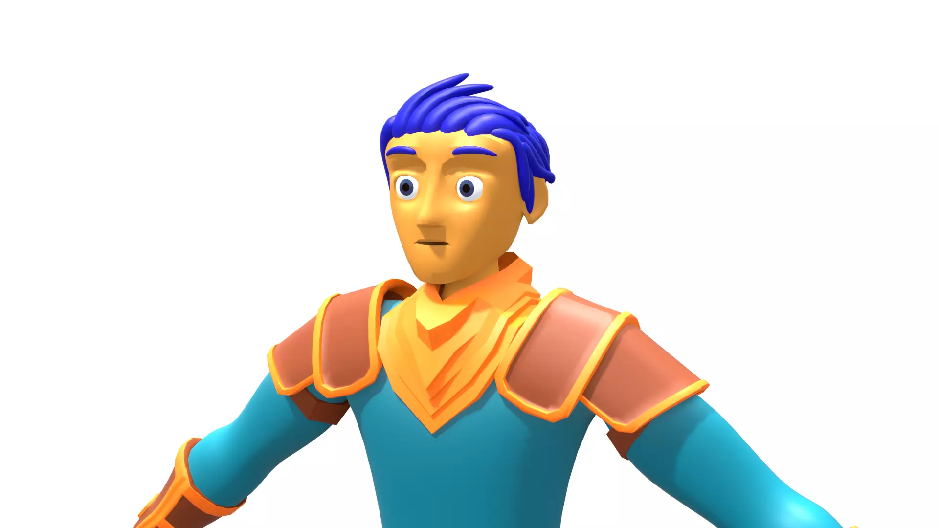 game ready low poly character Low-poly 3D model_1