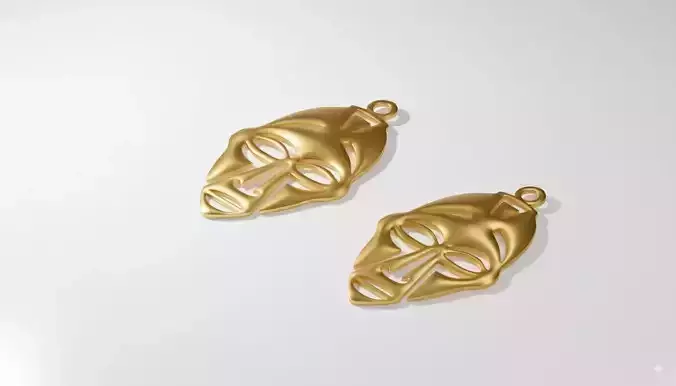 Tribal Mask Pendant Jewelry Art for 3D Print and Laser Cut