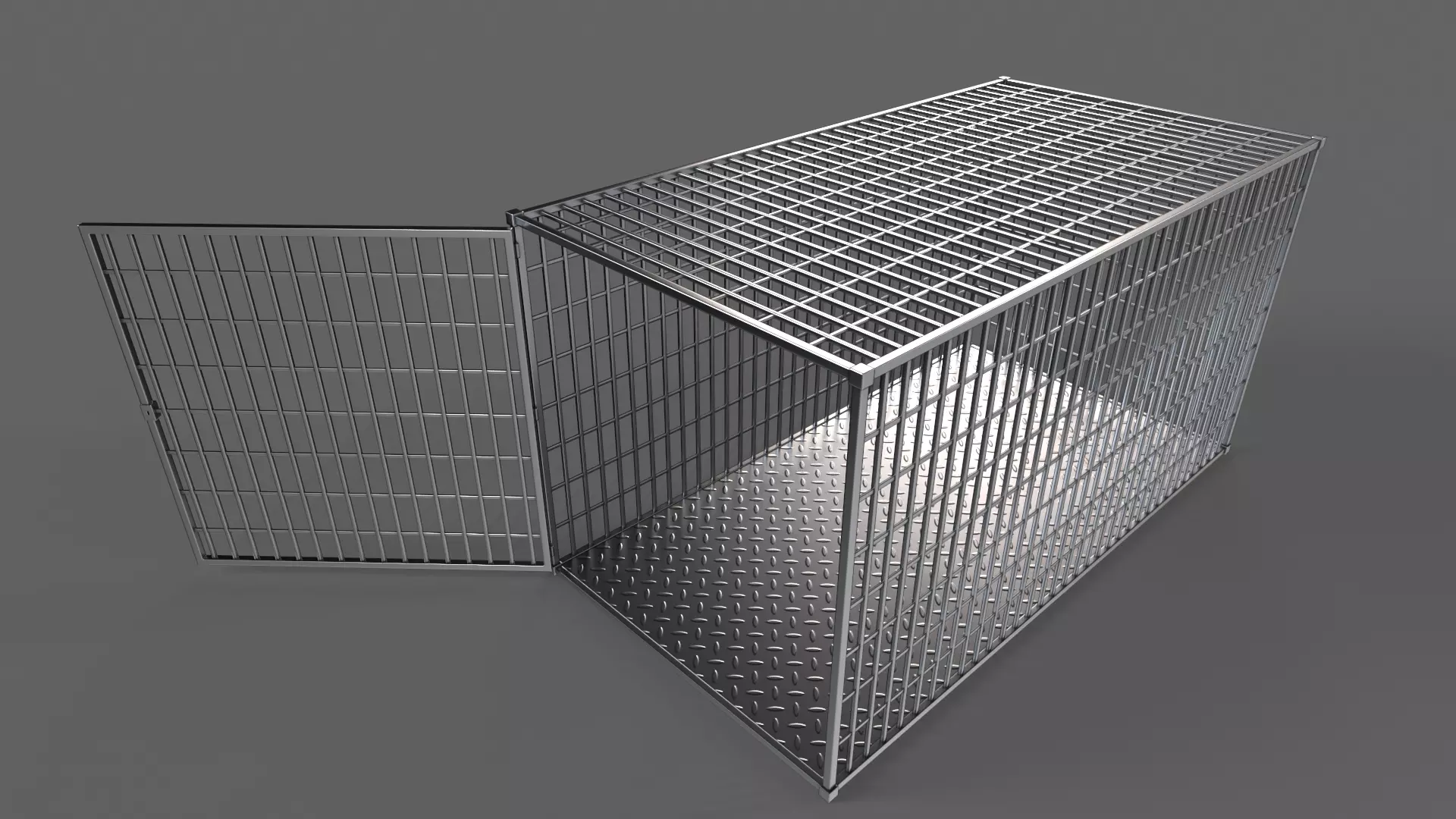 PBR Small Cage 2 Low-poly 3D model_4