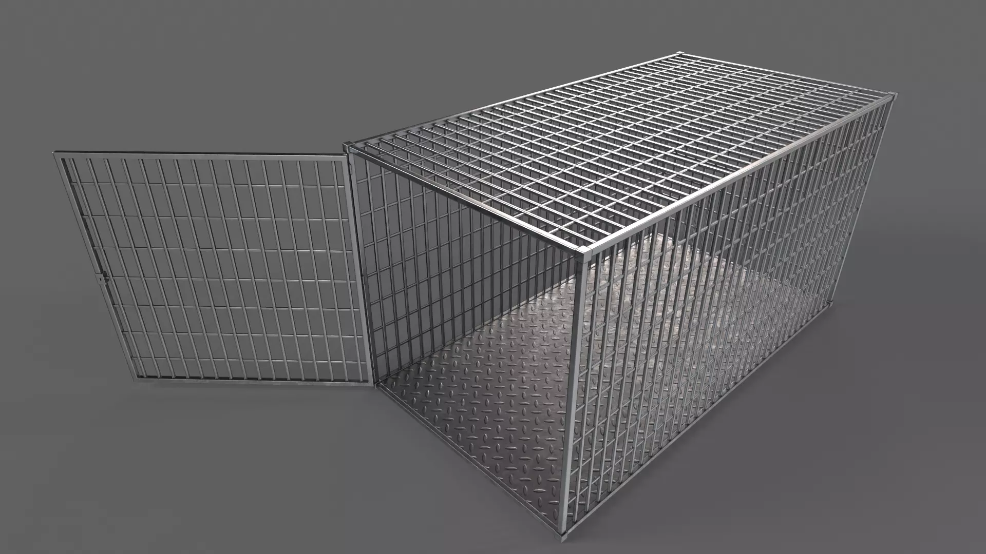 PBR Small Cage 2 Low-poly 3D model_5