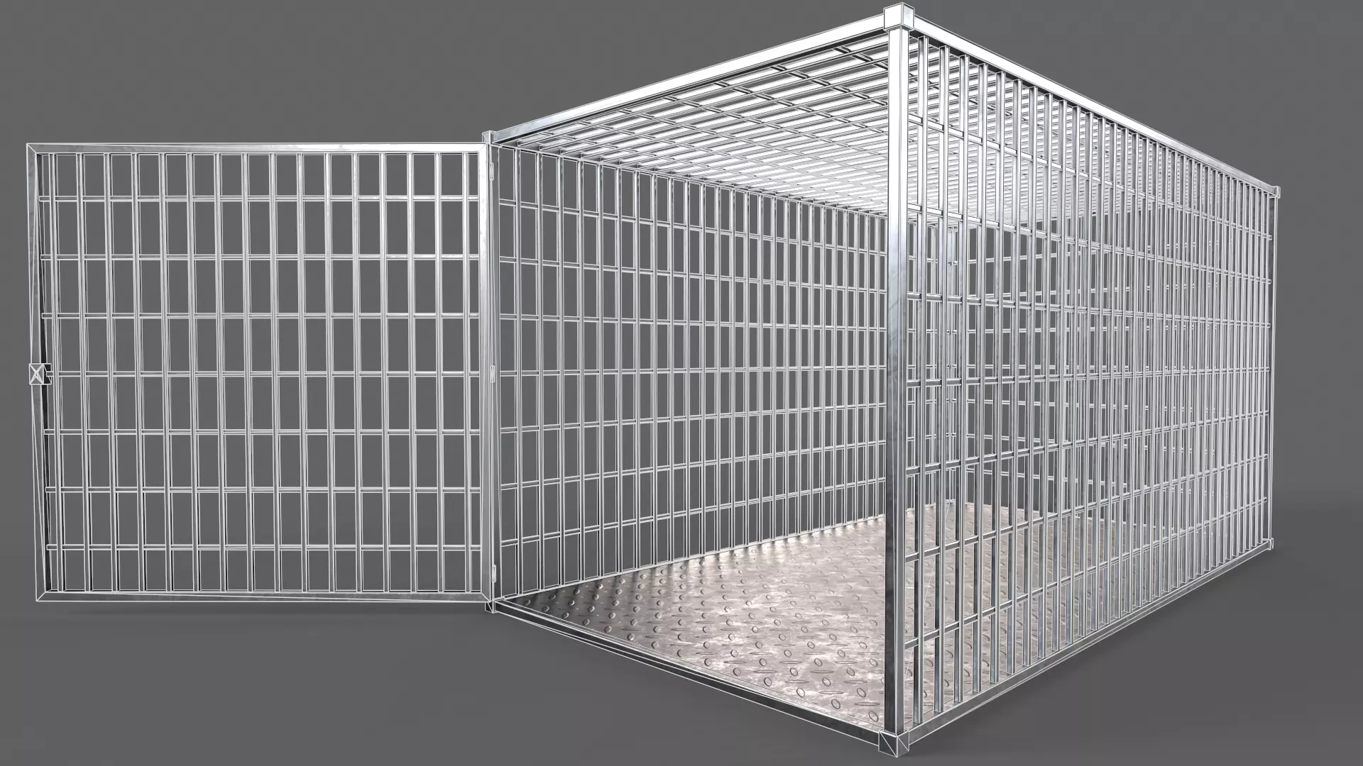 PBR Small Cage 2 Low-poly 3D model_13