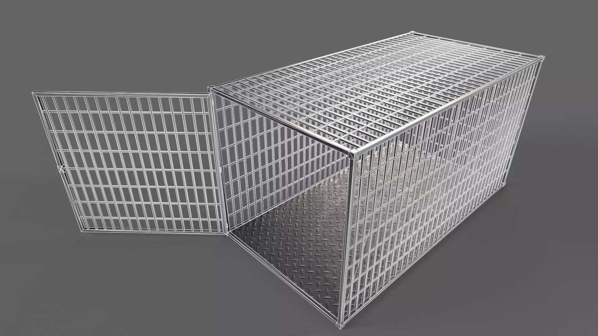 PBR Small Cage 2 Low-poly 3D model_12