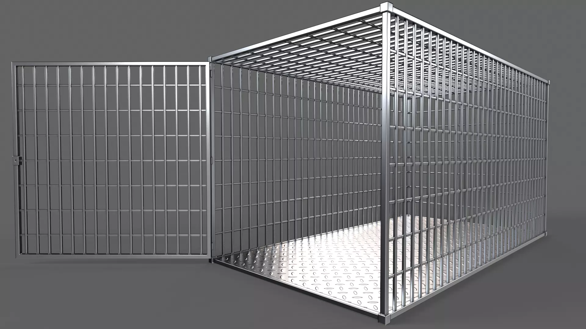 PBR Small Cage 2 Low-poly 3D model_7