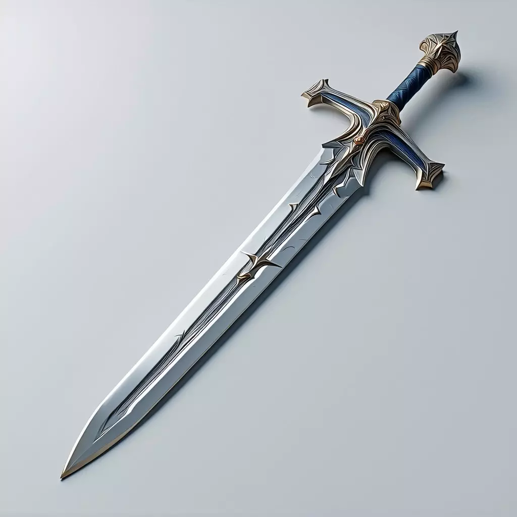 Fantasy Ornate Sword GameReady Asset Low-poly 3D model_0