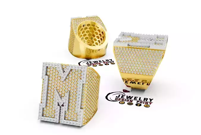 Custom Initial A to Z Letter Diamond Ring - Alphabet Rings