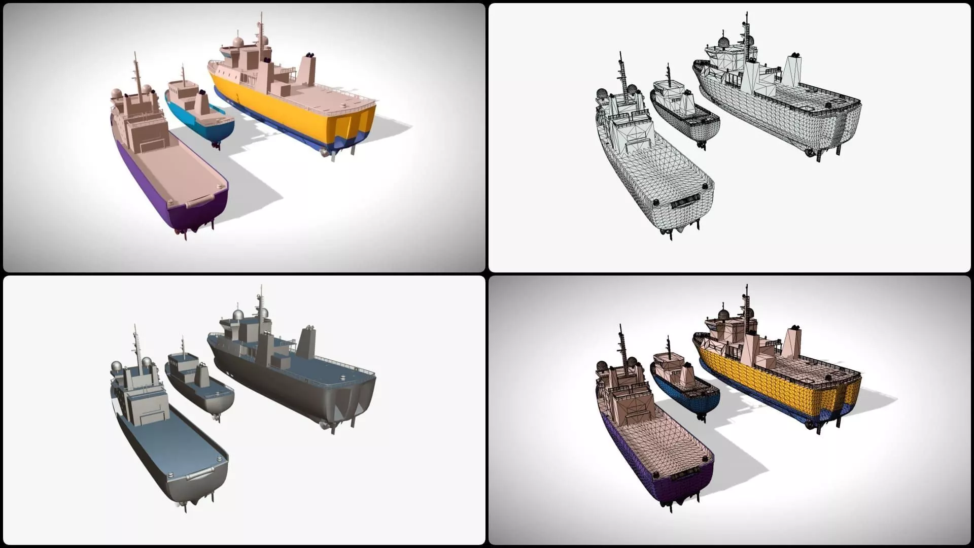 Ships Pack 3 In 1 - Low Poly Marine Supply - Ship Pack Low-poly 3D model_23