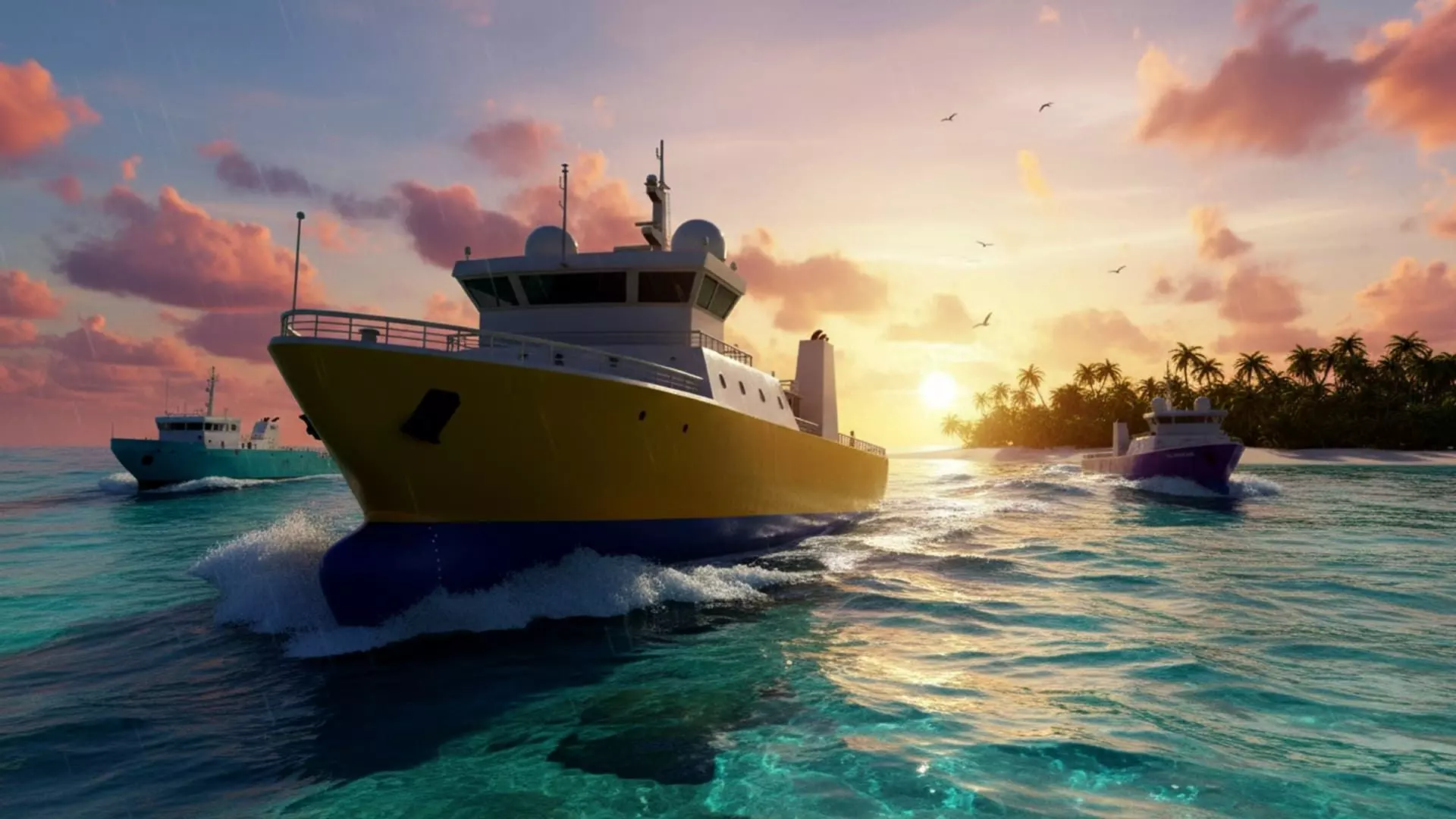 Ships Pack 3 In 1 - Low Poly Marine Supply - Ship Pack Low-poly 3D model_11