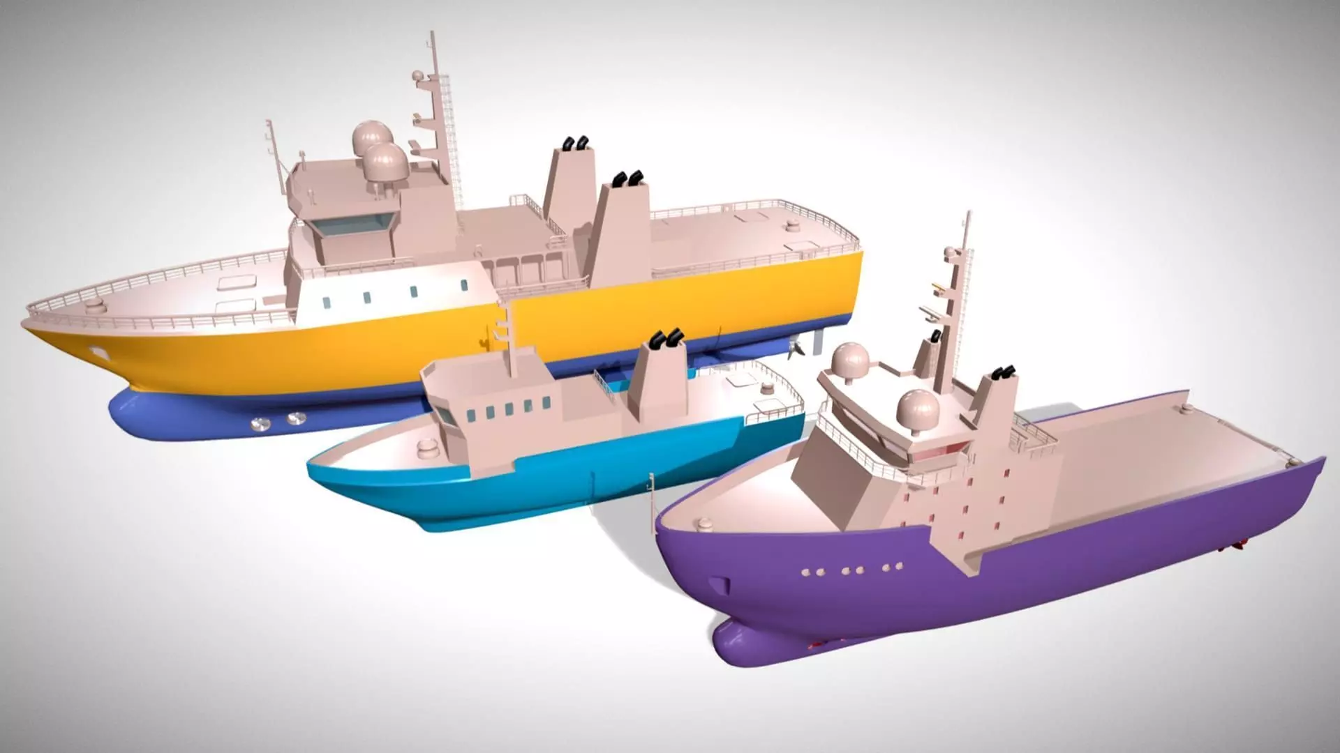 Ships Pack 3 In 1 - Low Poly Marine Supply - Ship Pack Low-poly 3D model_31