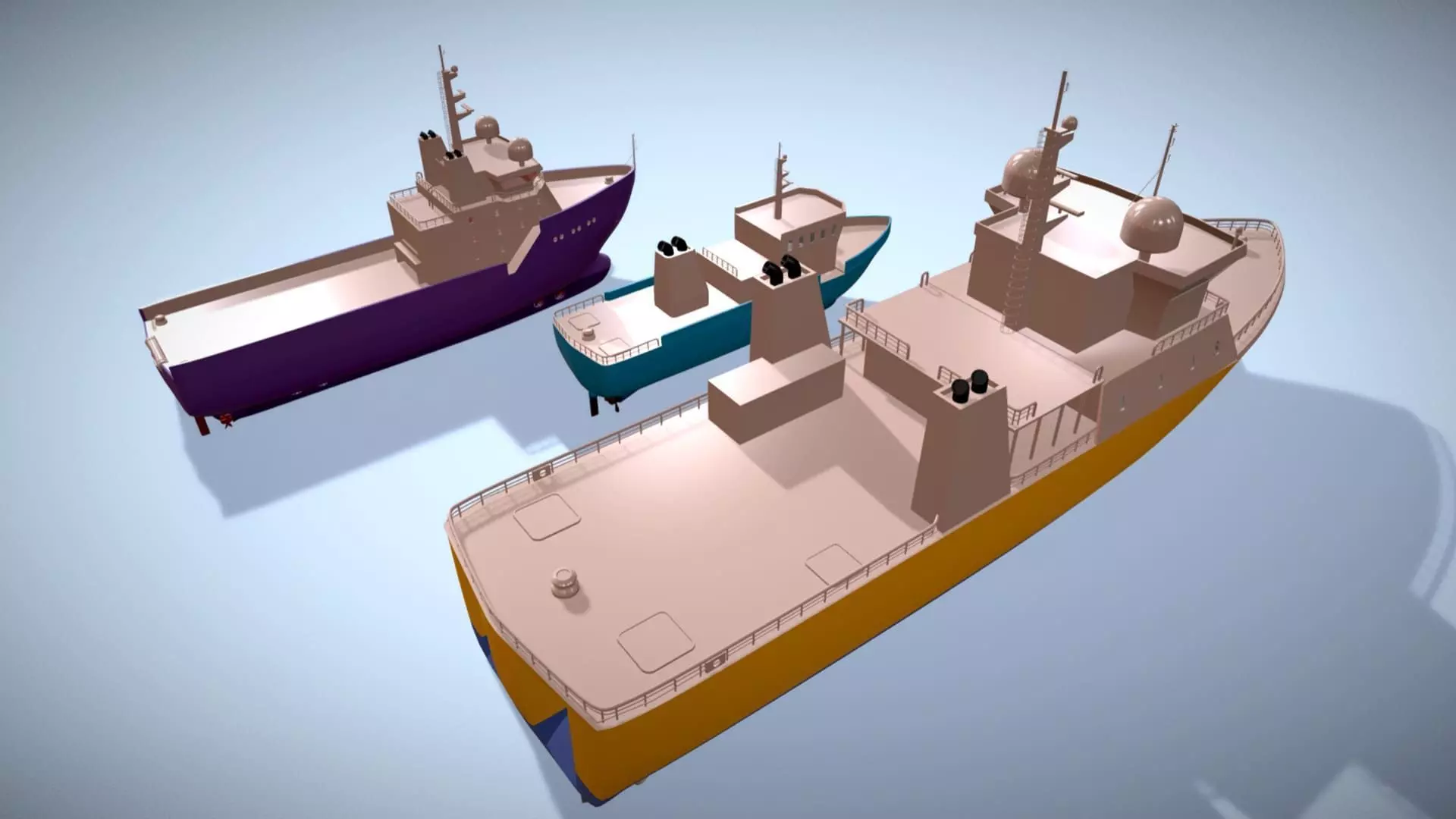 Ships Pack 3 In 1 - Low Poly Marine Supply - Ship Pack Low-poly 3D model_17