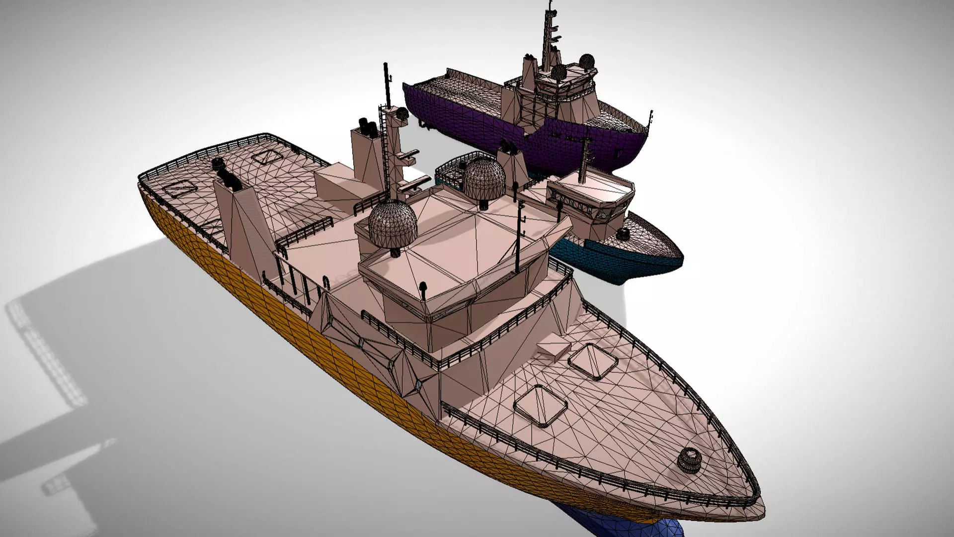 Ships Pack 3 In 1 - Low Poly Marine Supply - Ship Pack Low-poly 3D model_44