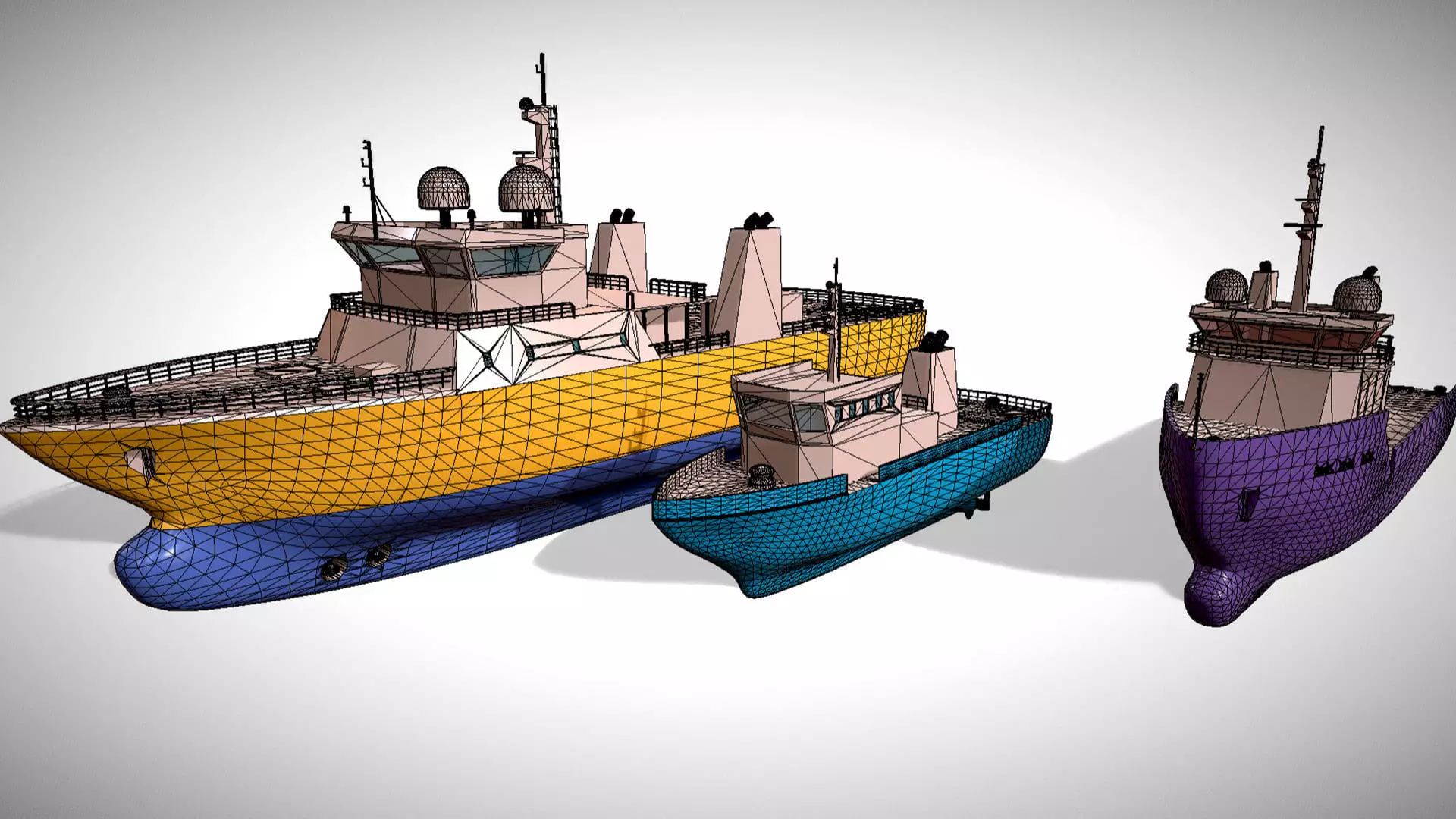 Ships Pack 3 In 1 - Low Poly Marine Supply - Ship Pack Low-poly 3D model_28