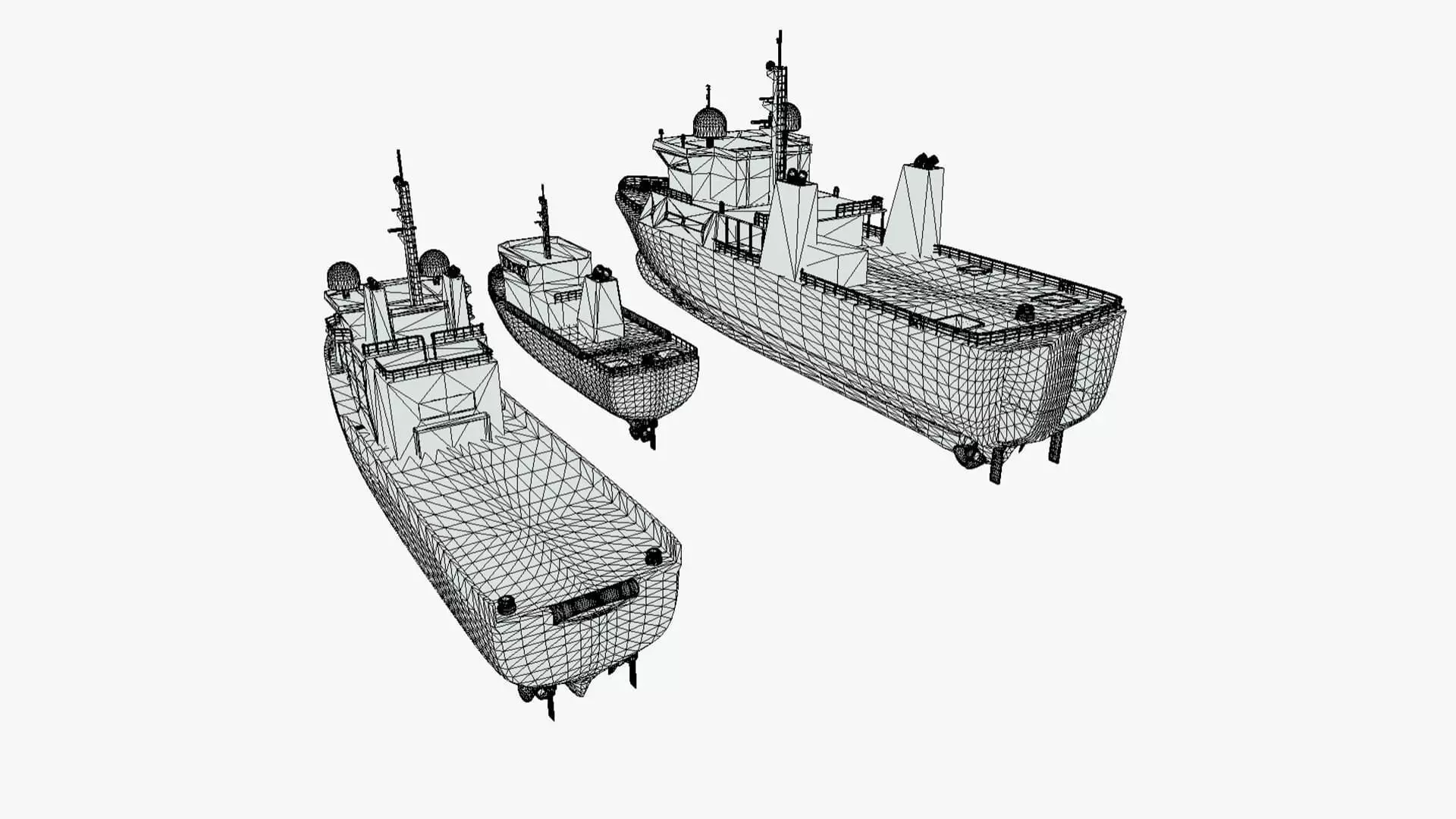 Ships Pack 3 In 1 - Low Poly Marine Supply - Ship Pack Low-poly 3D model_38