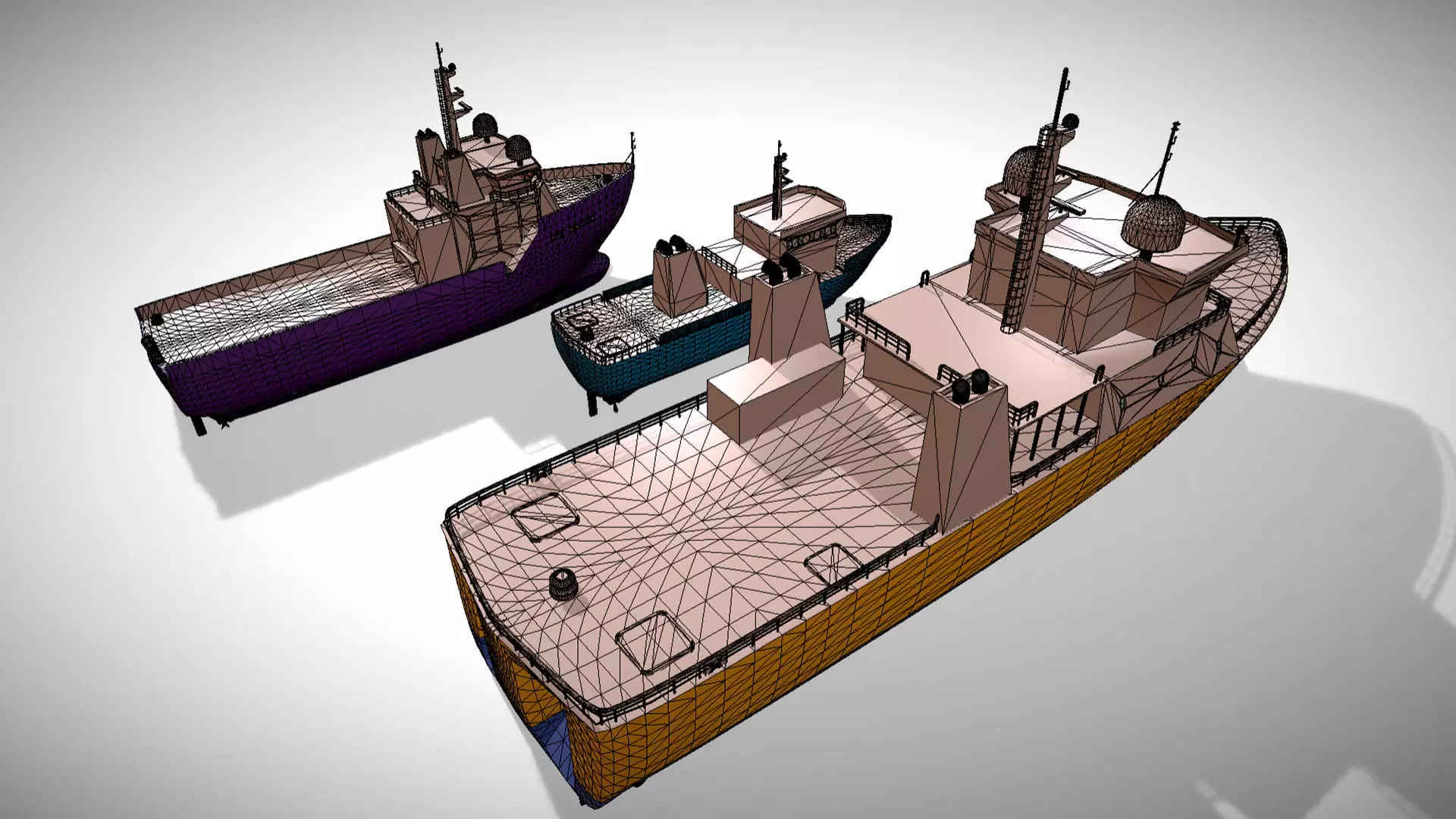 Ships Pack 3 In 1 - Low Poly Marine Supply - Ship Pack Low-poly 3D model_40