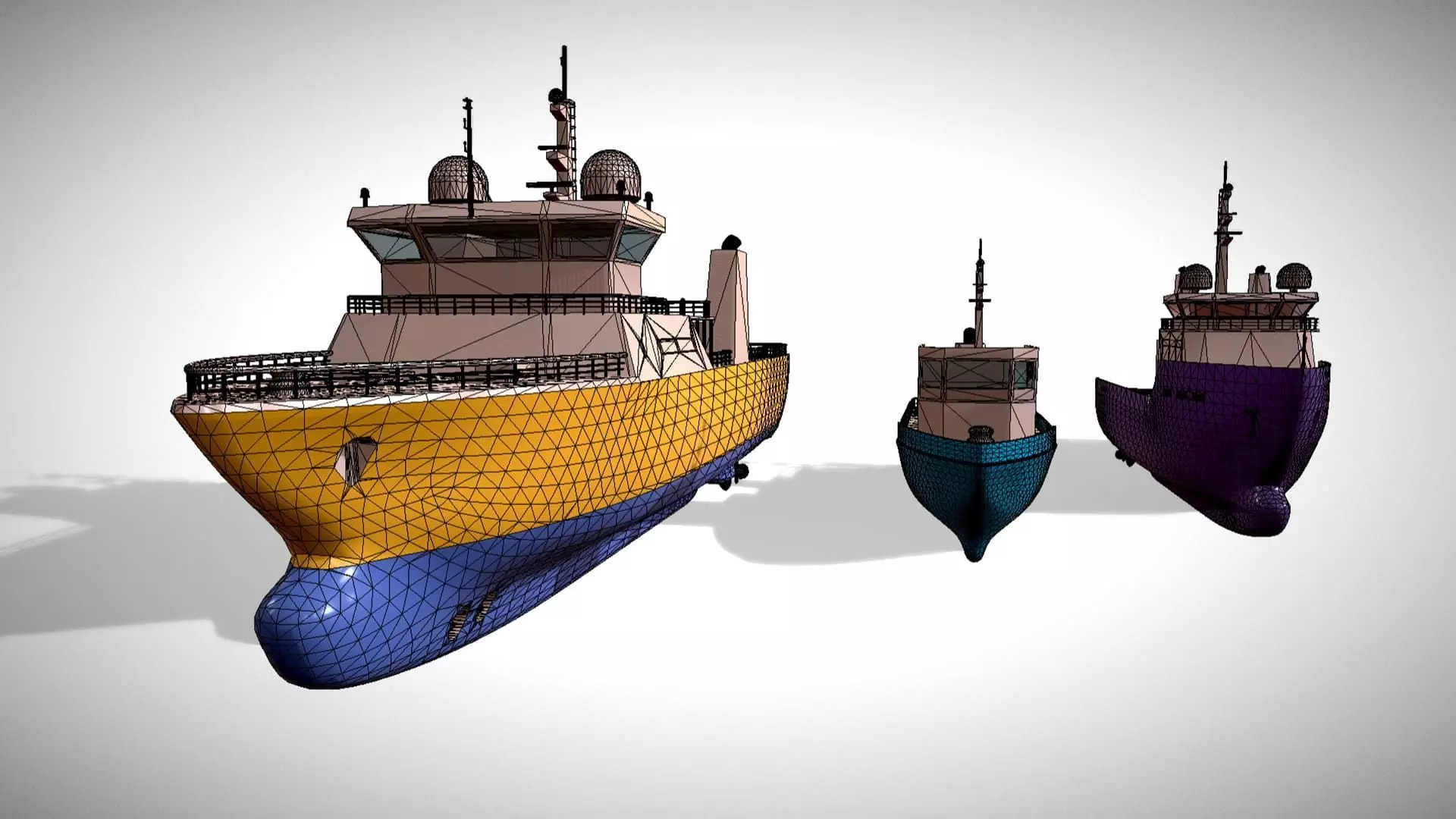 Ships Pack 3 In 1 - Low Poly Marine Supply - Ship Pack Low-poly 3D model_48