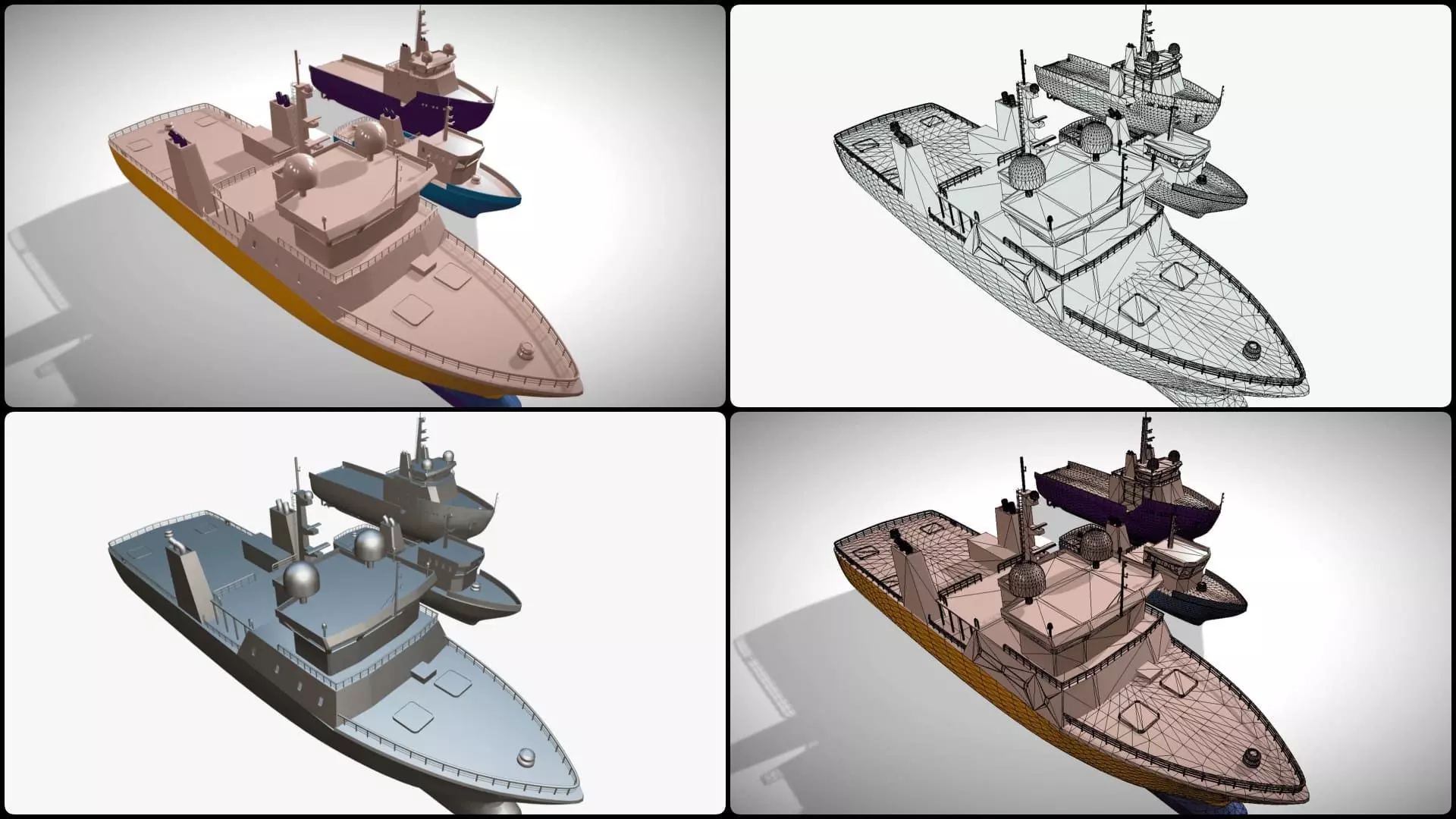 Ships Pack 3 In 1 - Low Poly Marine Supply - Ship Pack Low-poly 3D model_25
