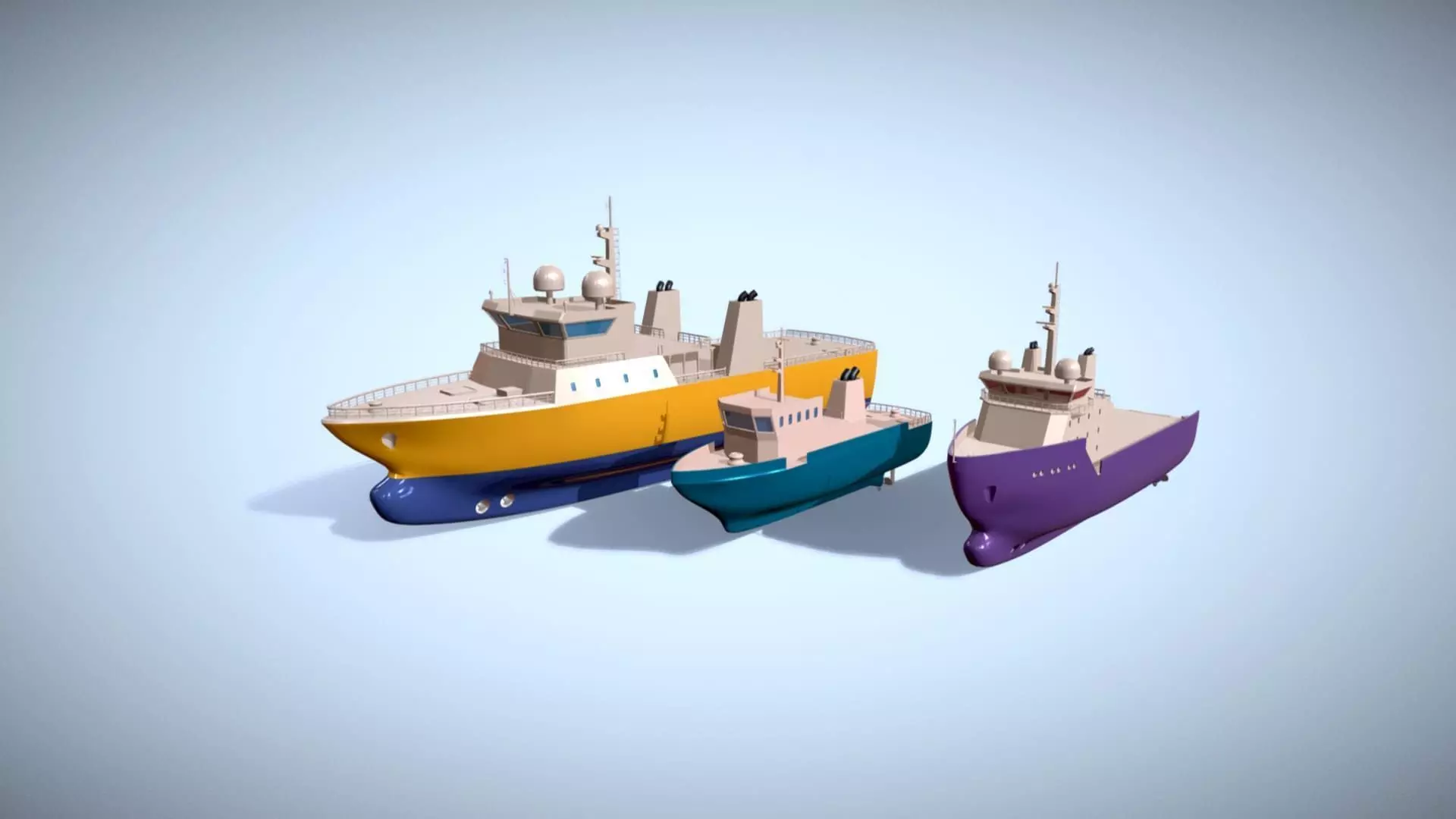 Ships Pack 3 In 1 - Low Poly Marine Supply - Ship Pack Low-poly 3D model_20