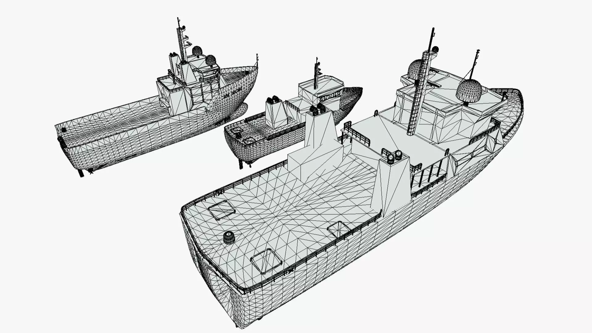 Ships Pack 3 In 1 - Low Poly Marine Supply - Ship Pack Low-poly 3D model_42