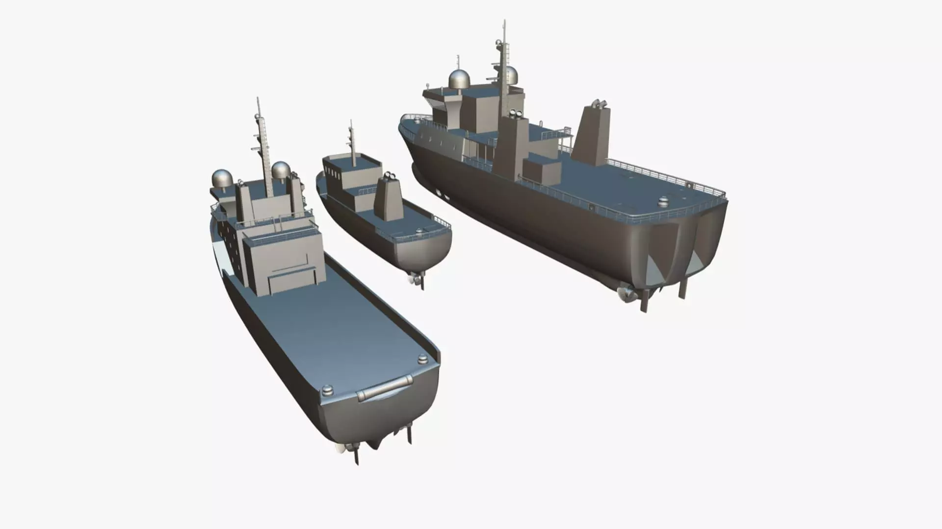 Ships Pack 3 In 1 - Low Poly Marine Supply - Ship Pack Low-poly 3D model_37