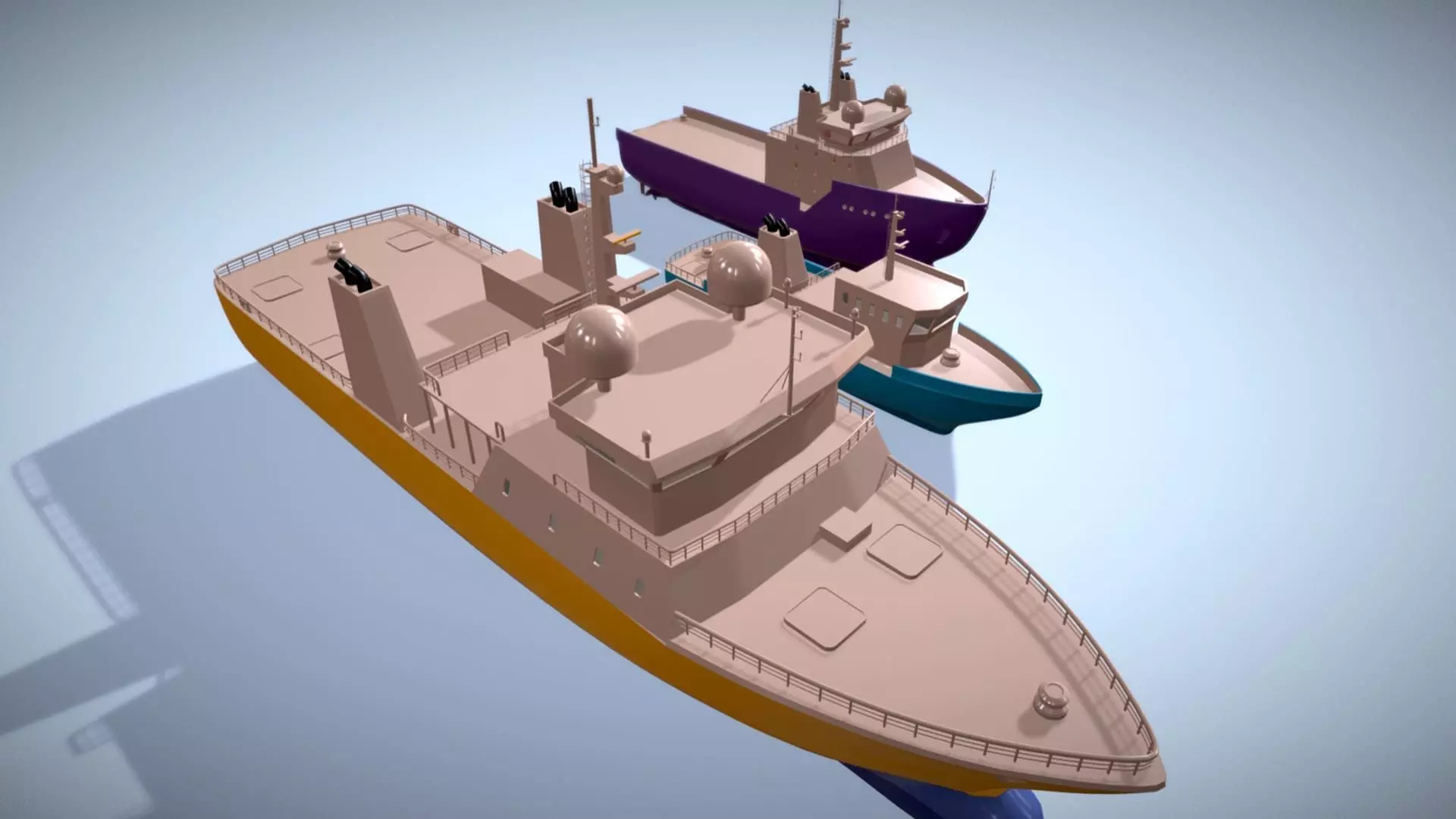 Ships Pack 3 In 1 - Low Poly Marine Supply - Ship Pack Low-poly 3D model_18
