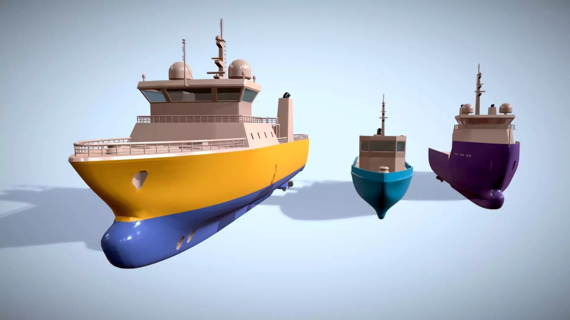 Ships Pack 3 In 1 - Low Poly Marine Supply - Ship Pack Low-poly 3D model_19