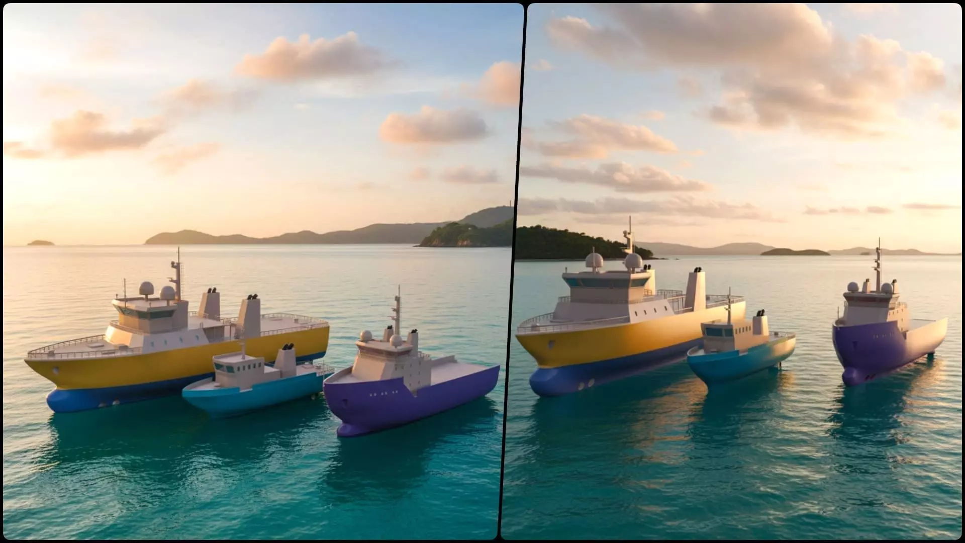 Ships Pack 3 In 1 - Low Poly Marine Supply - Ship Pack Low-poly 3D model_13