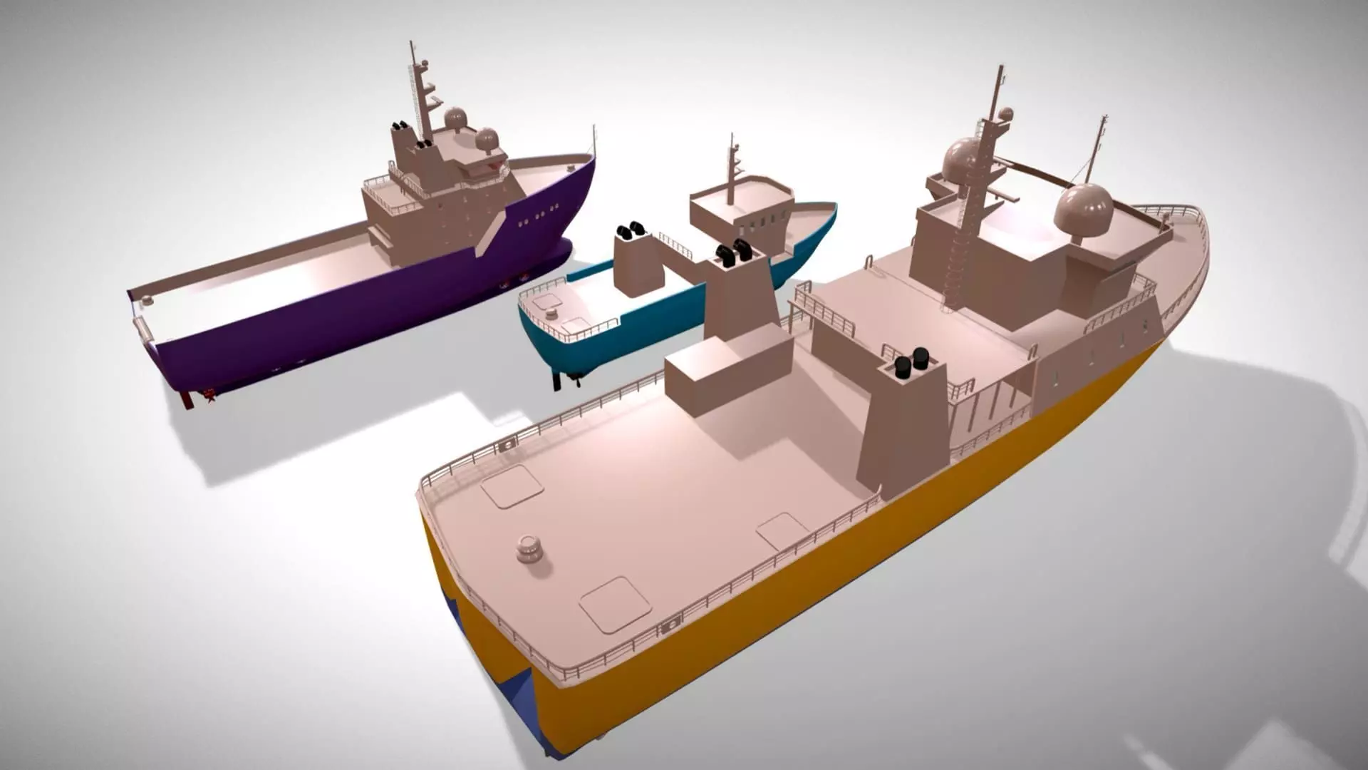 Ships Pack 3 In 1 - Low Poly Marine Supply - Ship Pack Low-poly 3D model_39