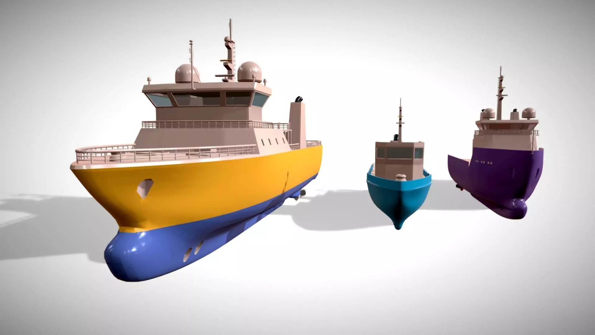 Ships Pack 3 In 1 - Low Poly Marine Supply - Ship Pack Low-poly 3D model_47
