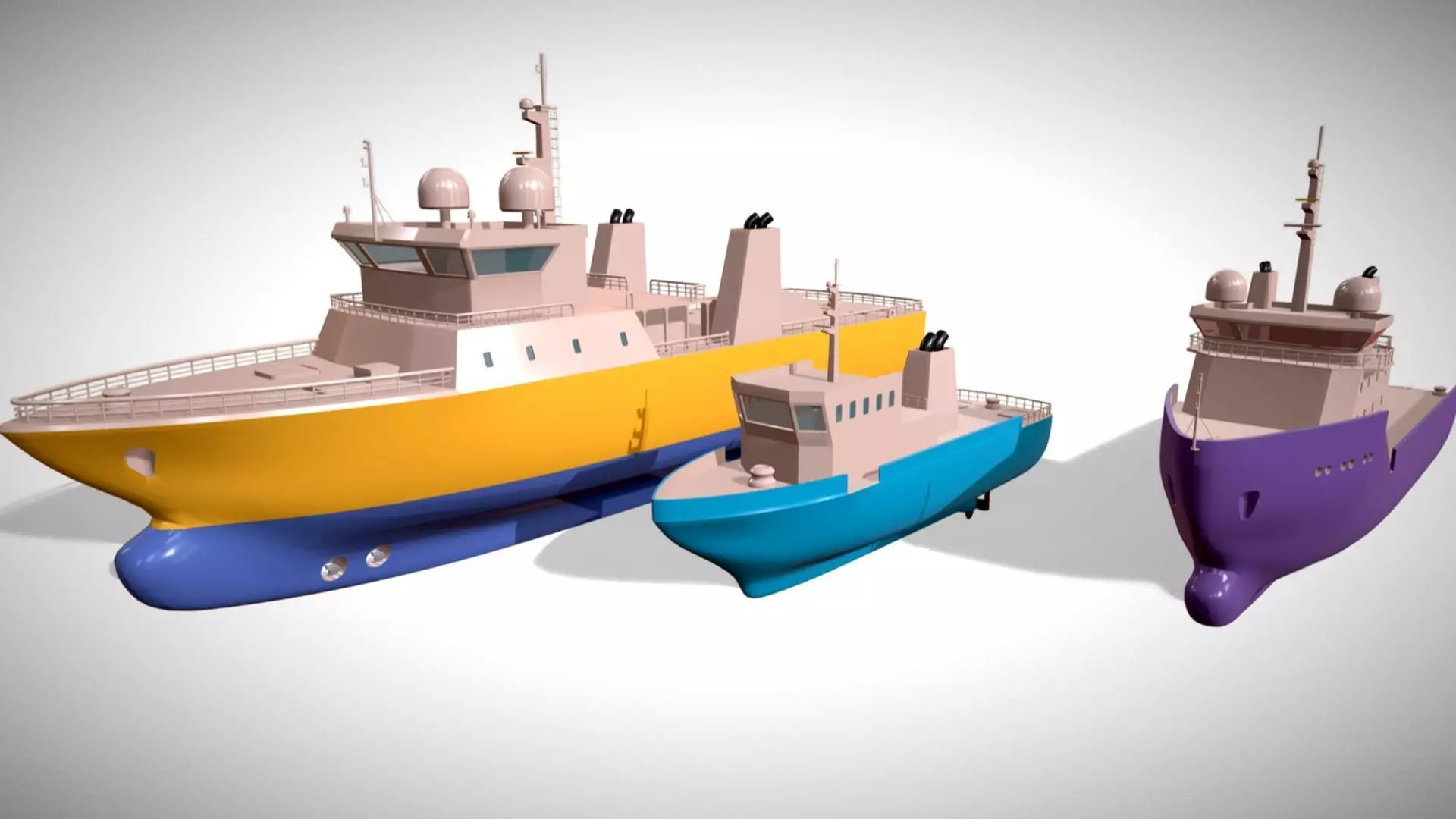 Ships Pack 3 In 1 - Low Poly Marine Supply - Ship Pack Low-poly 3D model_27