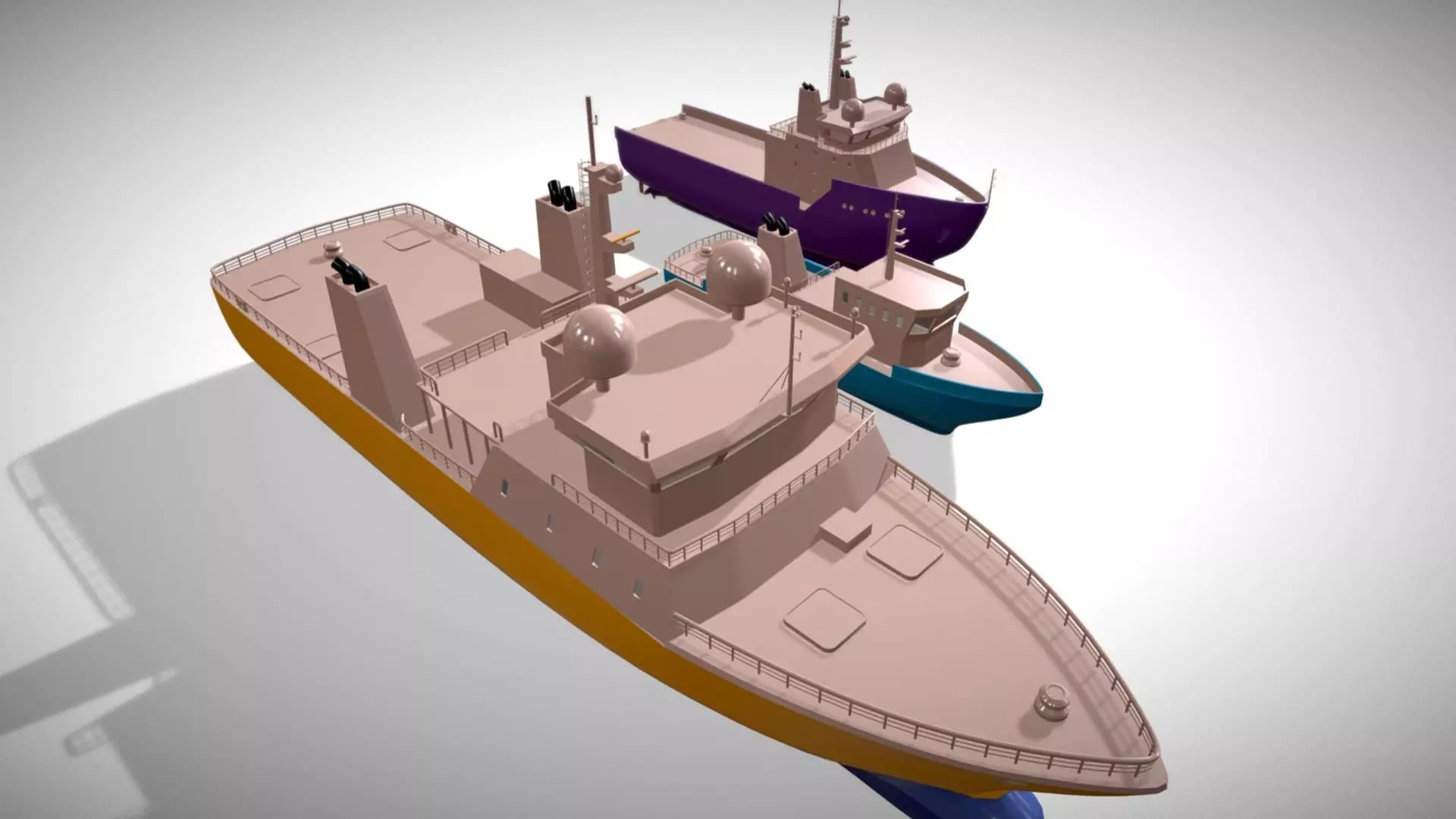 Ships Pack 3 In 1 - Low Poly Marine Supply - Ship Pack Low-poly 3D model_43