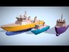 Ships Pack 3 In 1 - Low Poly Marine Supply - Ship Pack Low-poly 3D model_1