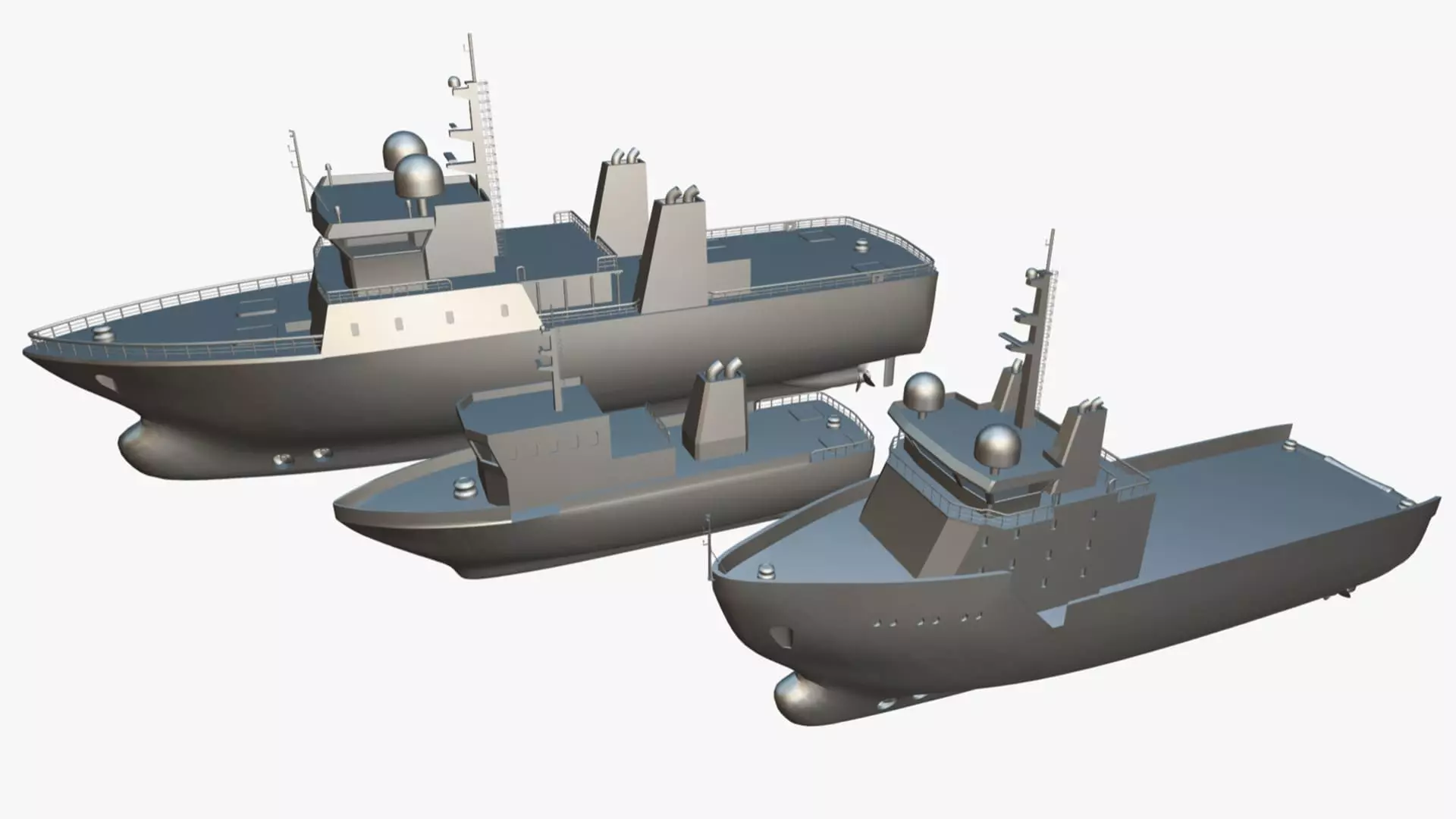 Ships Pack 3 In 1 - Low Poly Marine Supply - Ship Pack Low-poly 3D model_33