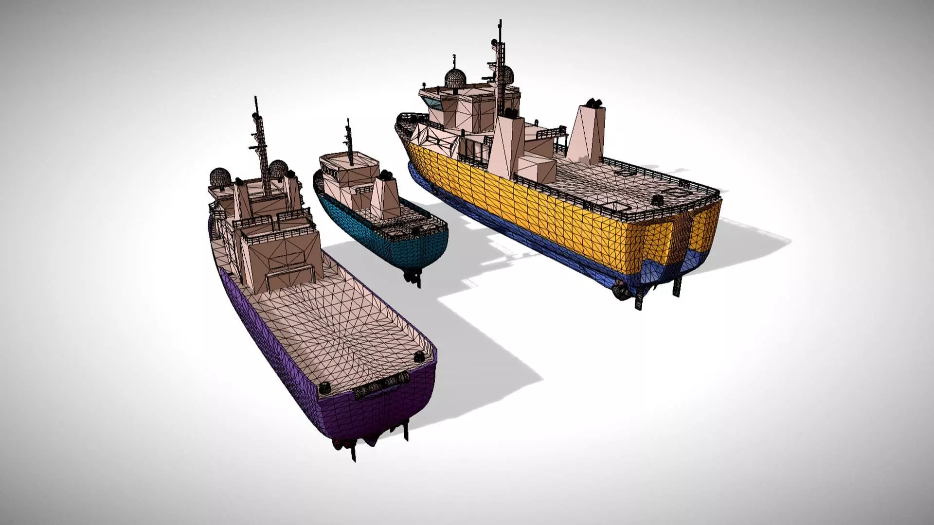 Ships Pack 3 In 1 - Low Poly Marine Supply - Ship Pack Low-poly 3D model_36