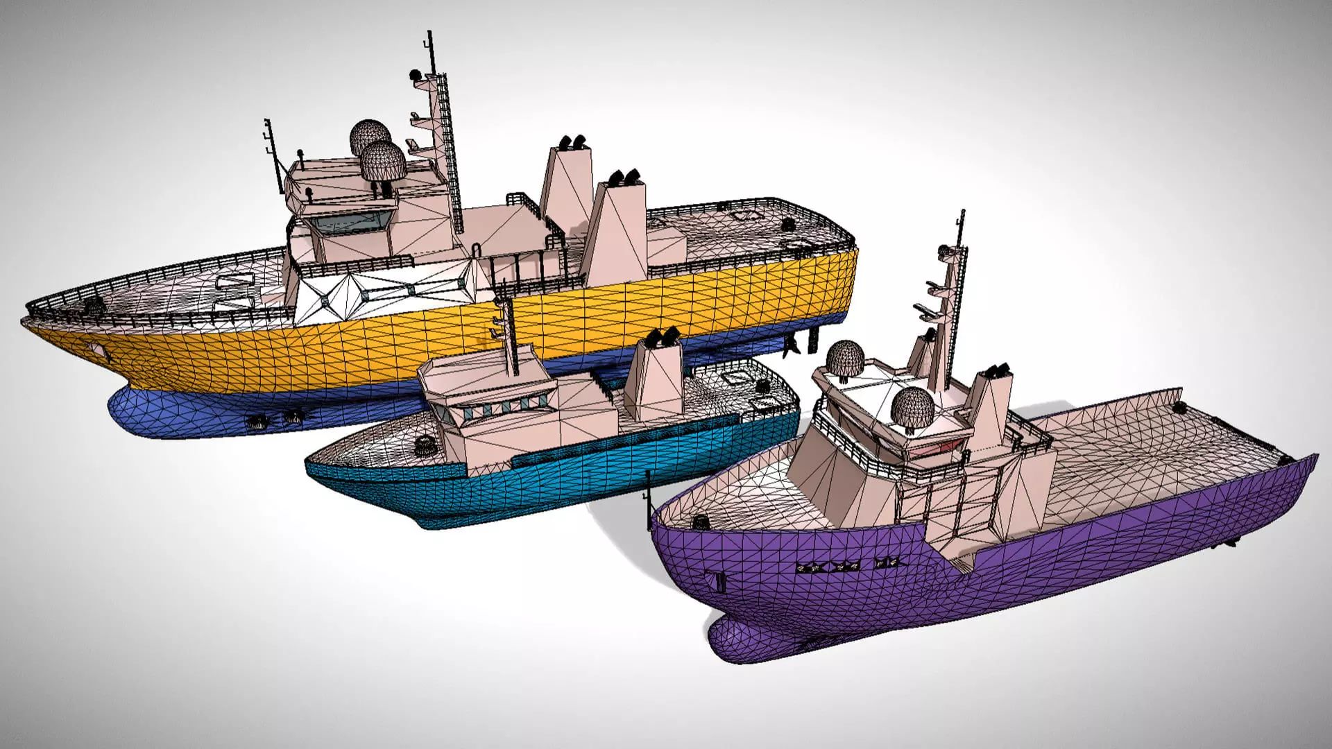 Ships Pack 3 In 1 - Low Poly Marine Supply - Ship Pack Low-poly 3D model_32