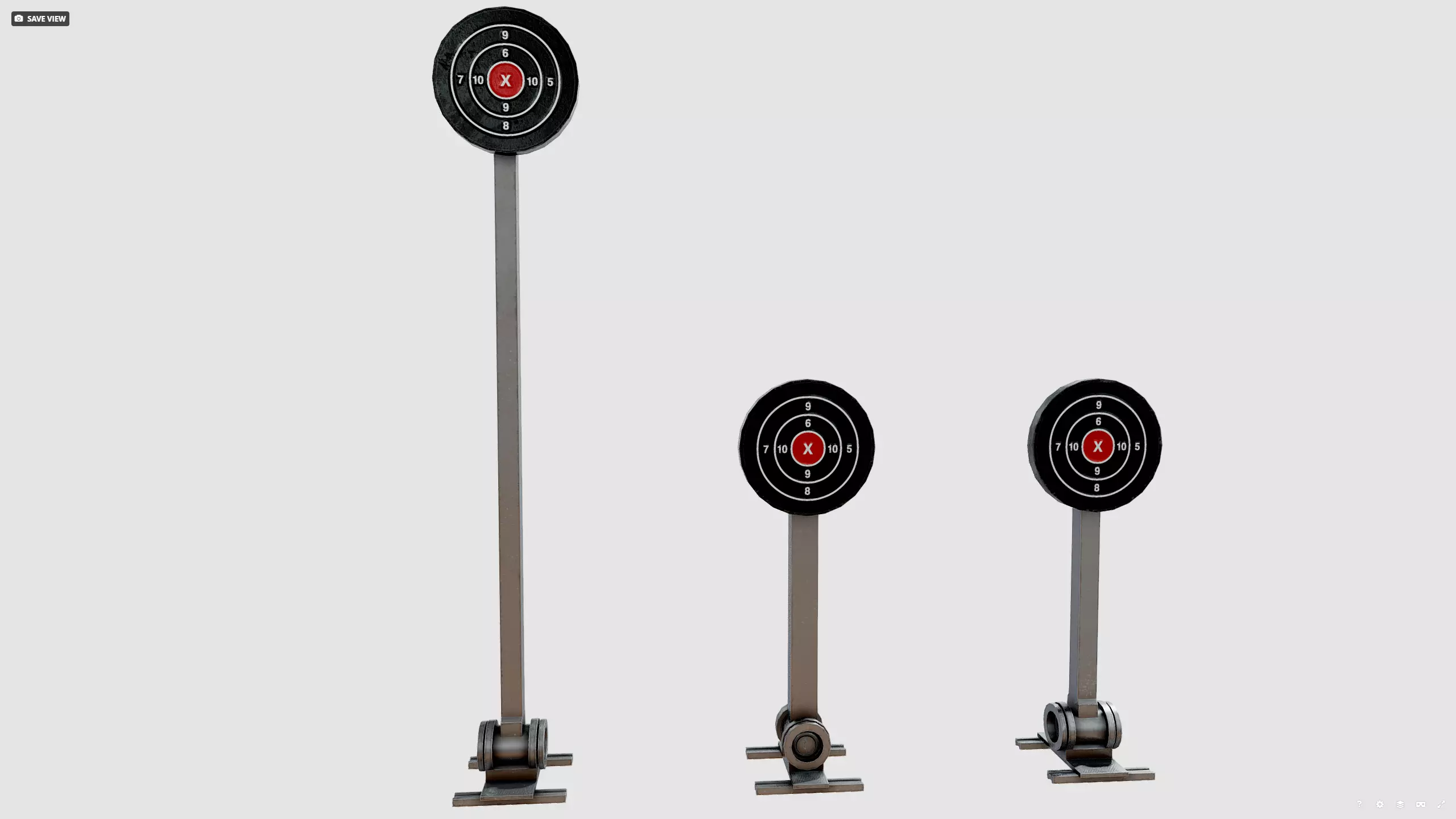 Shooting target Low-poly 3D model_0