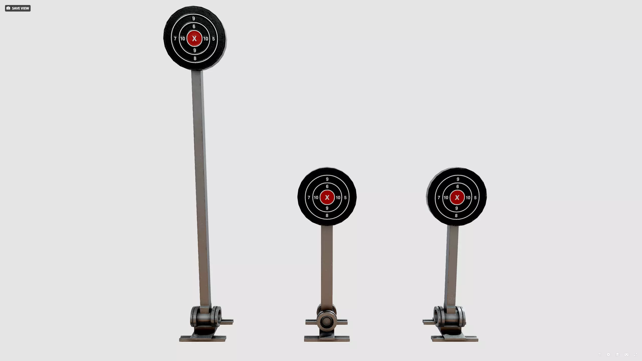 Shooting target Low-poly 3D model_9